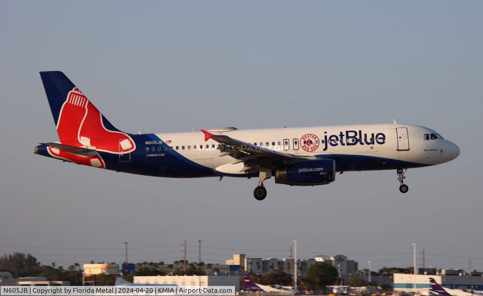 N605JB, 2005 Airbus A320-232 C/N 2368, JBU A320 Redsox zx JFK-MIA