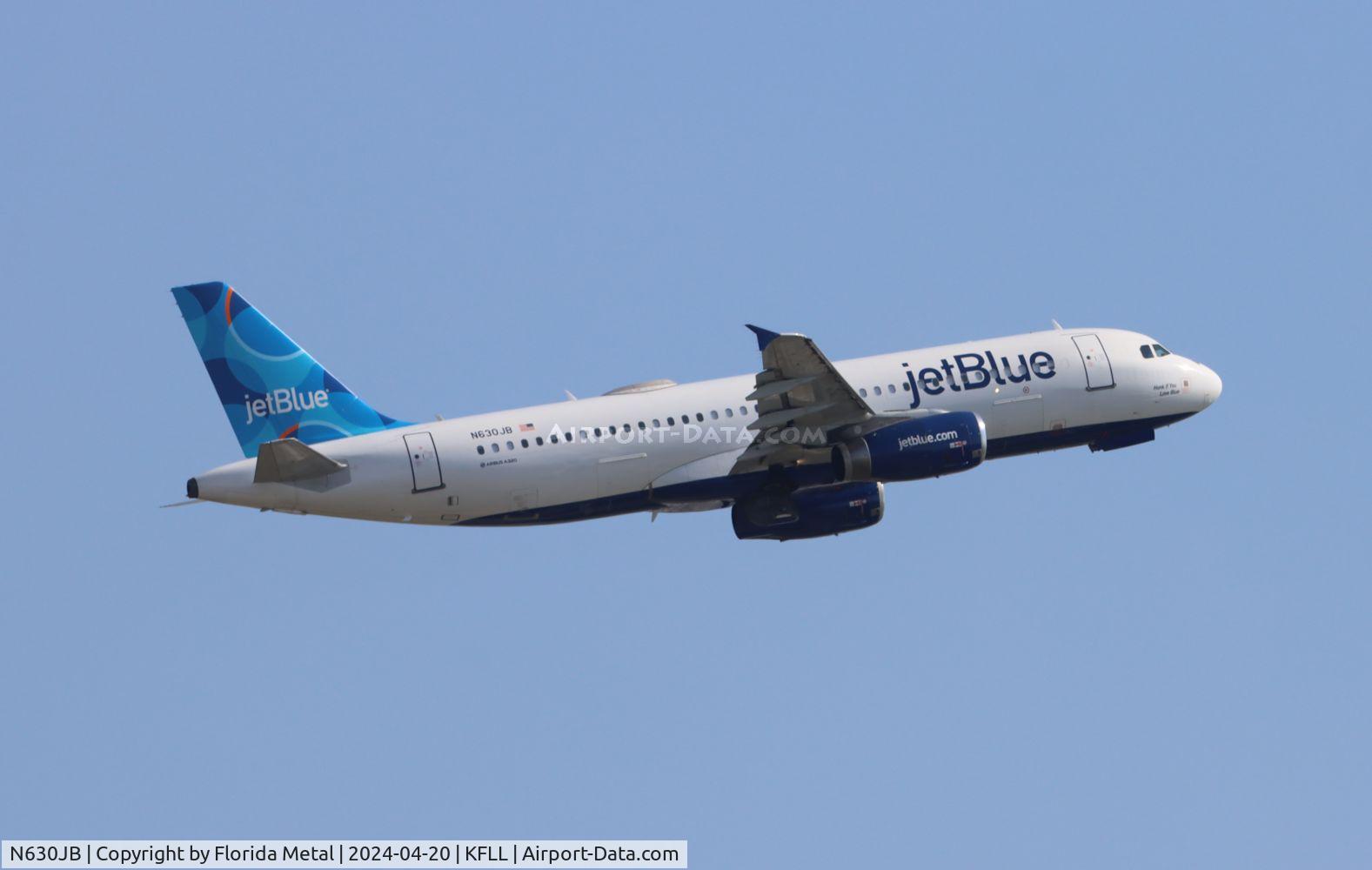 N630JB, 2005 Airbus A320-232 C/N 2640, JBU A320 zx FLL-SJO / MROC to San Jose Costa Rica