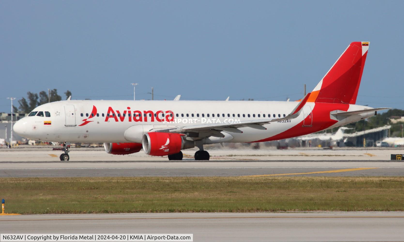 N632AV, 2013 Airbus A320-214 C/N 5632, AVA A320 zx MIA-MGA /MNMG to Managua Nicaragua