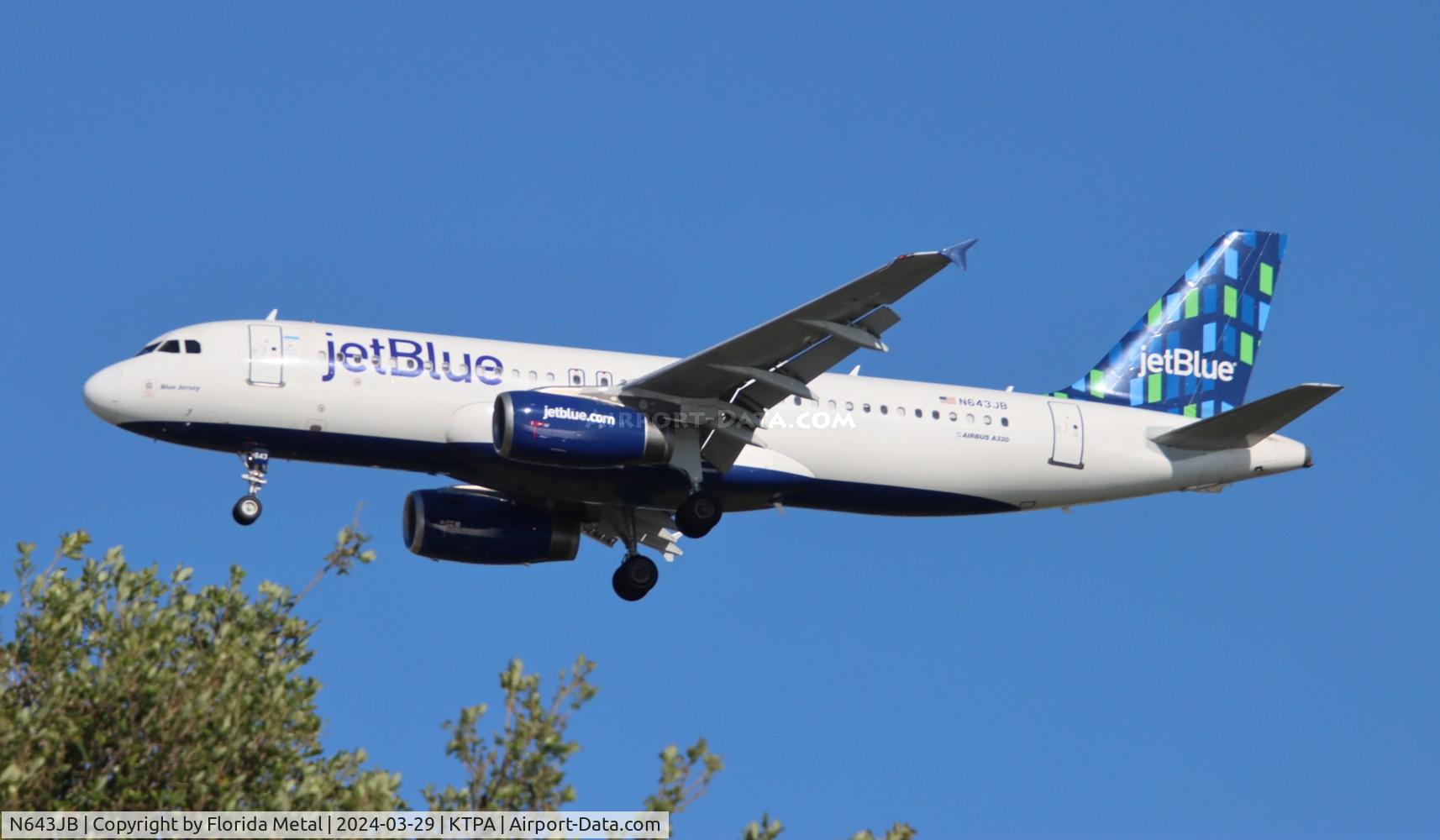 N643JB, 2006 Airbus A320-232 C/N 2871, JBU A320 zx CUN /MMUN - TPA in from Cancun MX