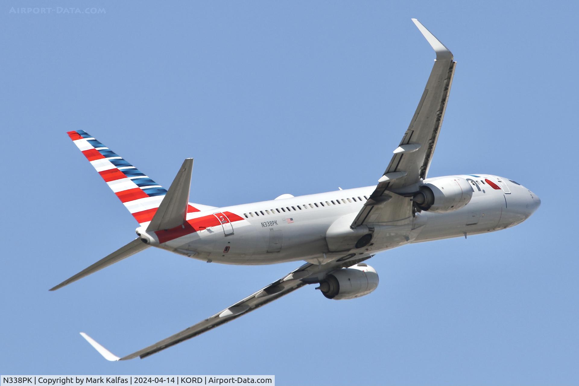 N338PK, 2017 Boeing 737-823 C/N 31268, B738 American Airlines Boeing 737-823 N338PK AAL1461 ORD-BOS departing 10C KORD