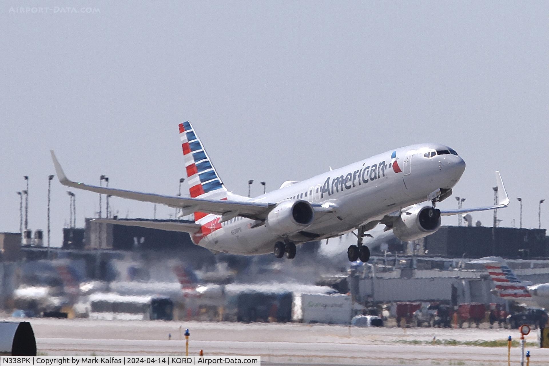 N338PK, 2017 Boeing 737-823 C/N 31268, B738 American Airlines Boeing 737-823 N338PK AAL1461 ORD-BOS departing 10C KORD