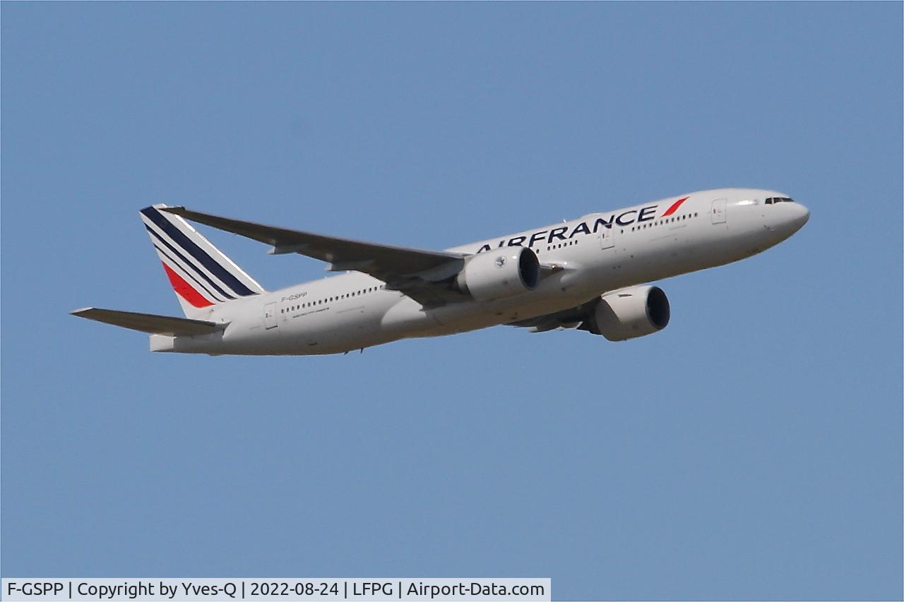 F-GSPP, 2001 Boeing 777-228/ER C/N 30615, Boeing 777-228ER, Climbing from rwy 09R, Roissy Charles De Gaulle airport (LFPG-CDG)