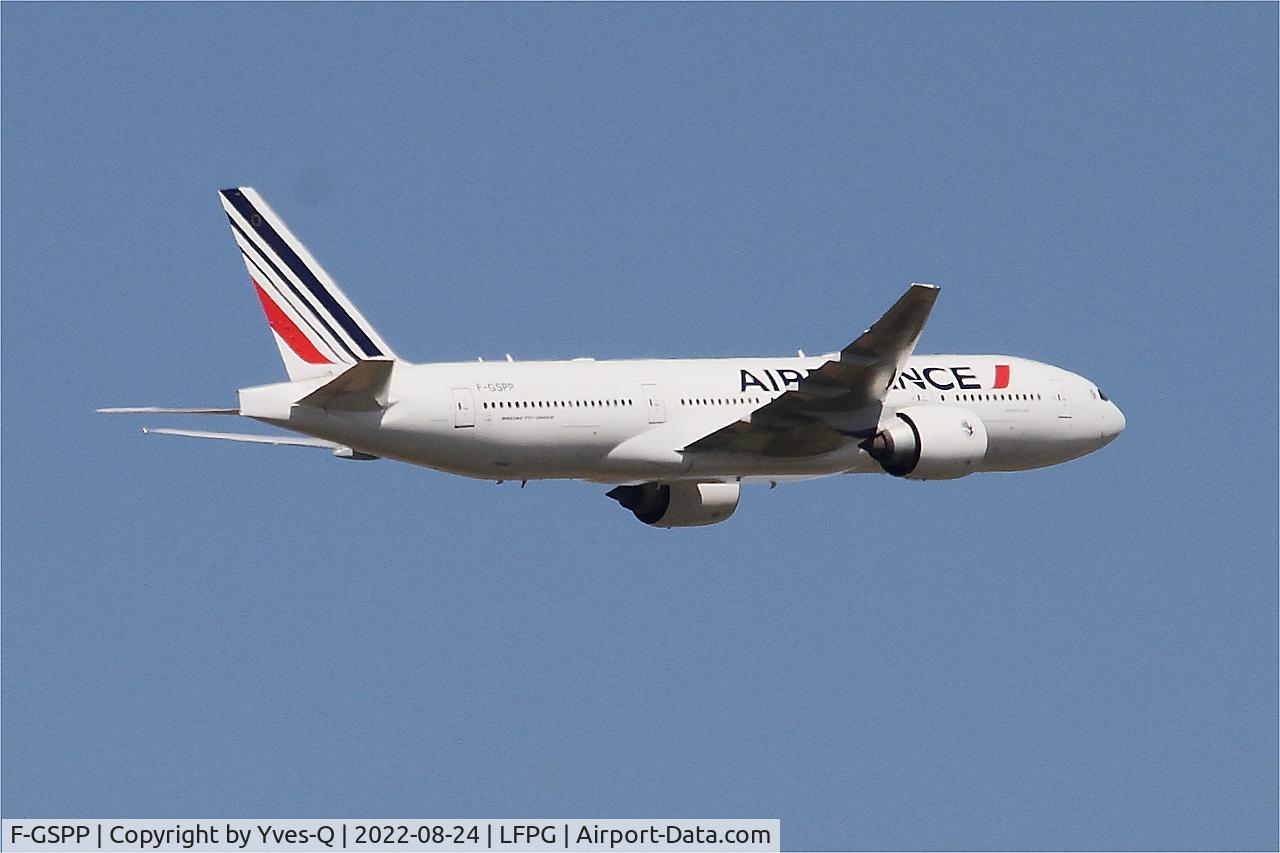 F-GSPP, 2001 Boeing 777-228/ER C/N 30615, Boeing 777-228ER, Climbing from rwy 09R, Roissy Charles De Gaulle airport (LFPG-CDG)