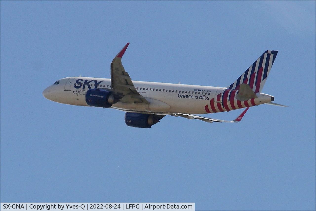 SX-GNA, 2021 Airbus A320-251N C/N 9516, Airbus A320-251N, Climbing rwy 08L, Roissy Charles De Gaulle airport (LFPG-CDG)