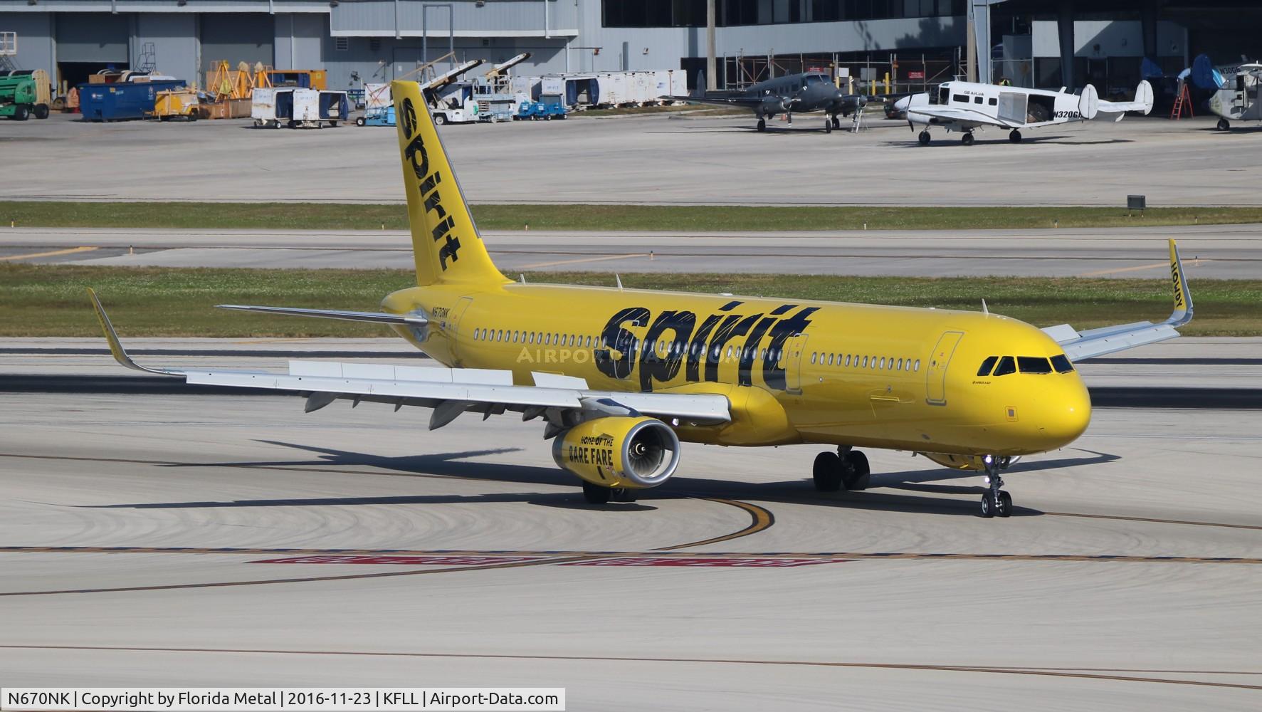 N670NK, 2016 Airbus A321-231 C/N 7106, NKS A321 zx FLL-SJU