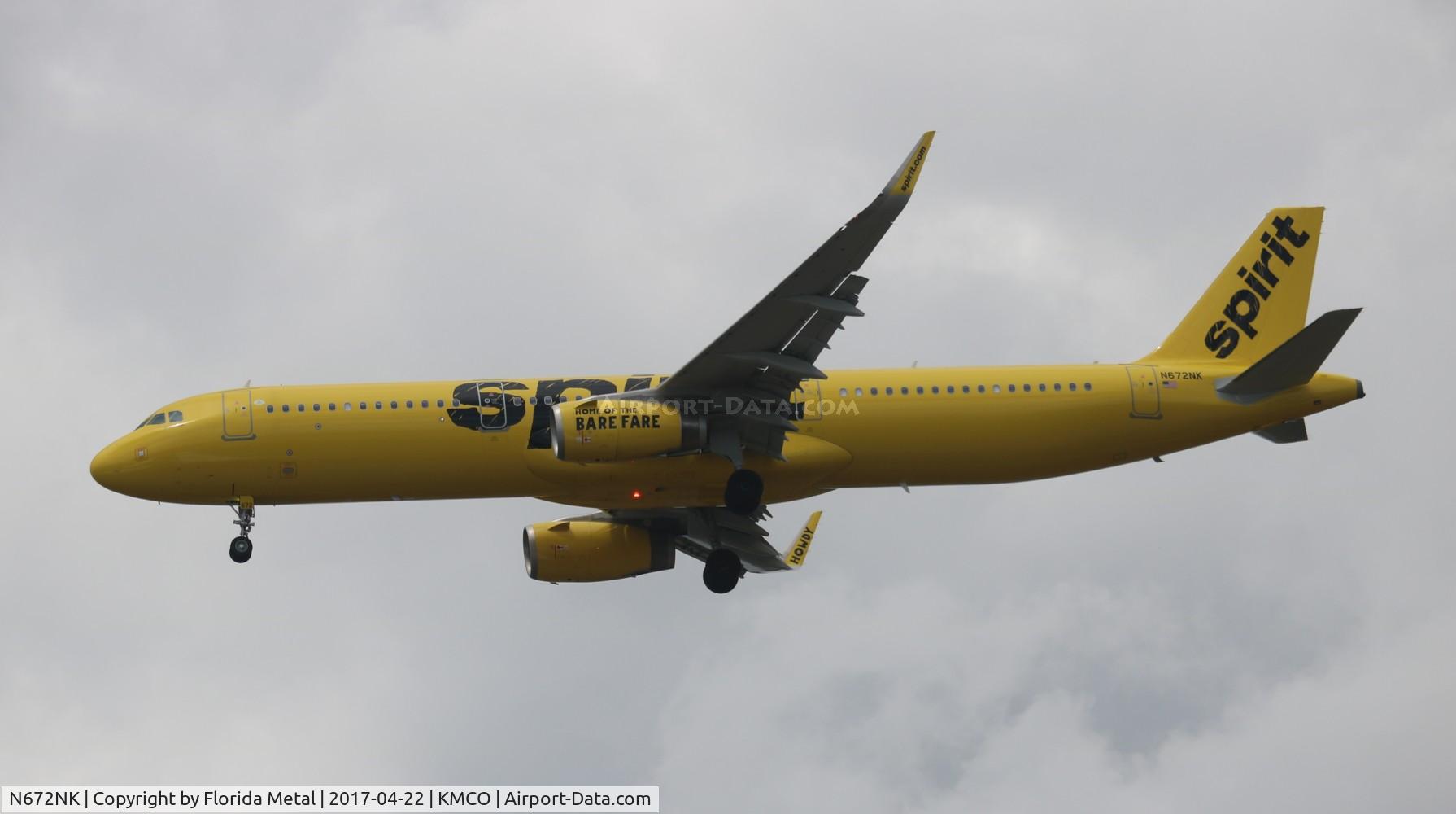 N672NK, 2017 Airbus A321-231 C/N 7522, NKS A321 zx DFW-MCO