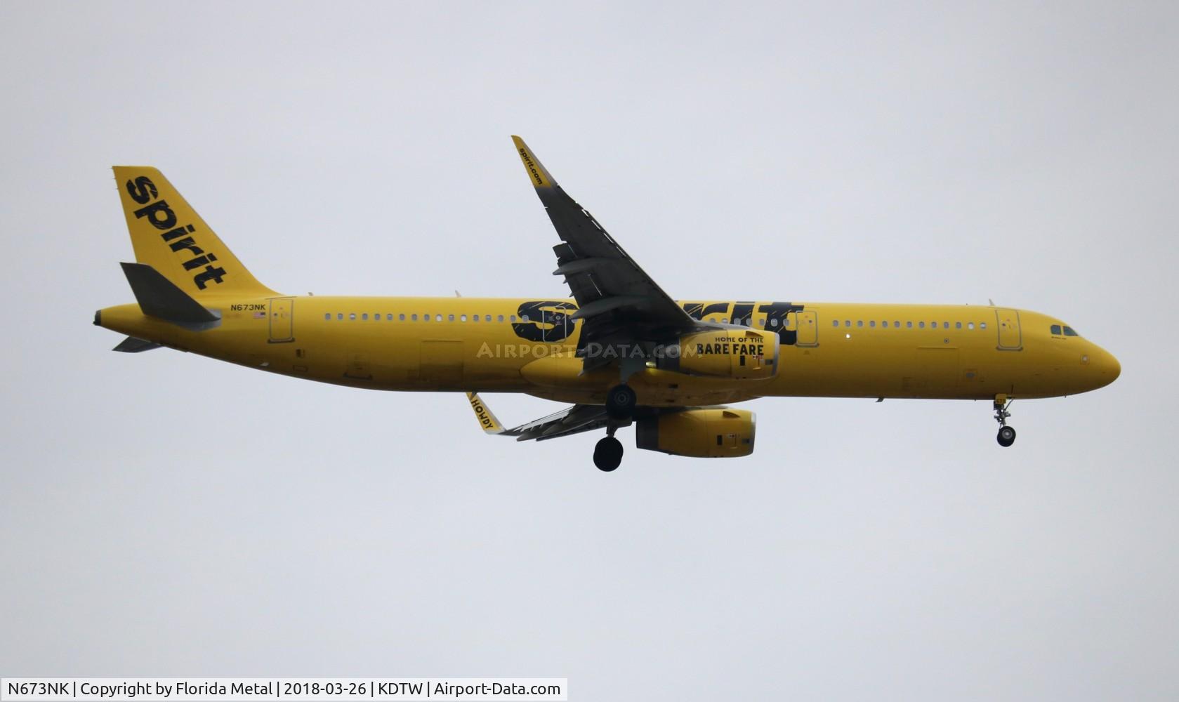 N673NK, 2017 Airbus A321-231SL C/N 7395, NKS A321 zx RSW-DTW