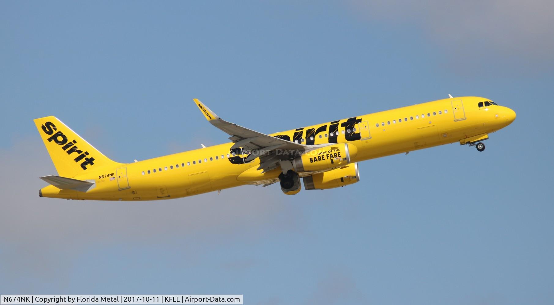 N674NK, 2017 Airbus A321-231 C/N 7462, NKS A321 zx FLL-CLT
