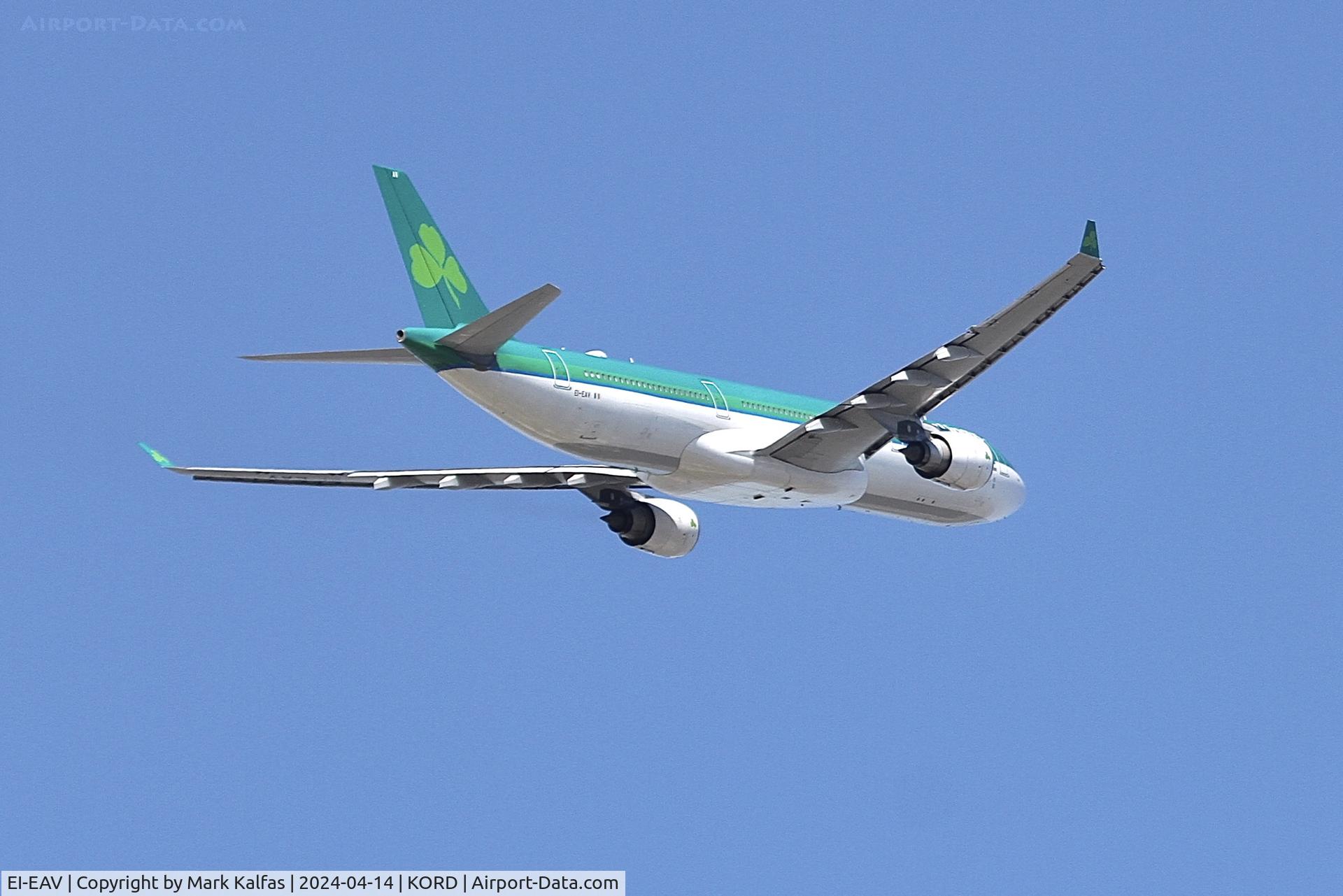 EI-EAV, 2009 Airbus A330-302 C/N 985, A333 Aer Lingus Airbus A330-302 EI-EAV EIN122 KORD-EIDW departing 10C KORD