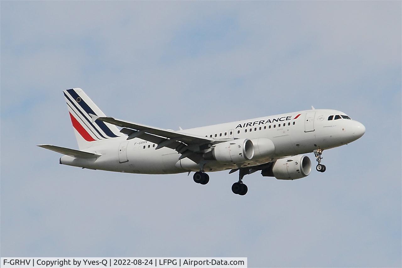 F-GRHV, 2001 Airbus A319-111 C/N 1505, Airbus A319-111, On final rwy 09L, Roissy Charles De Gaulle airport (LFPG-CDG)