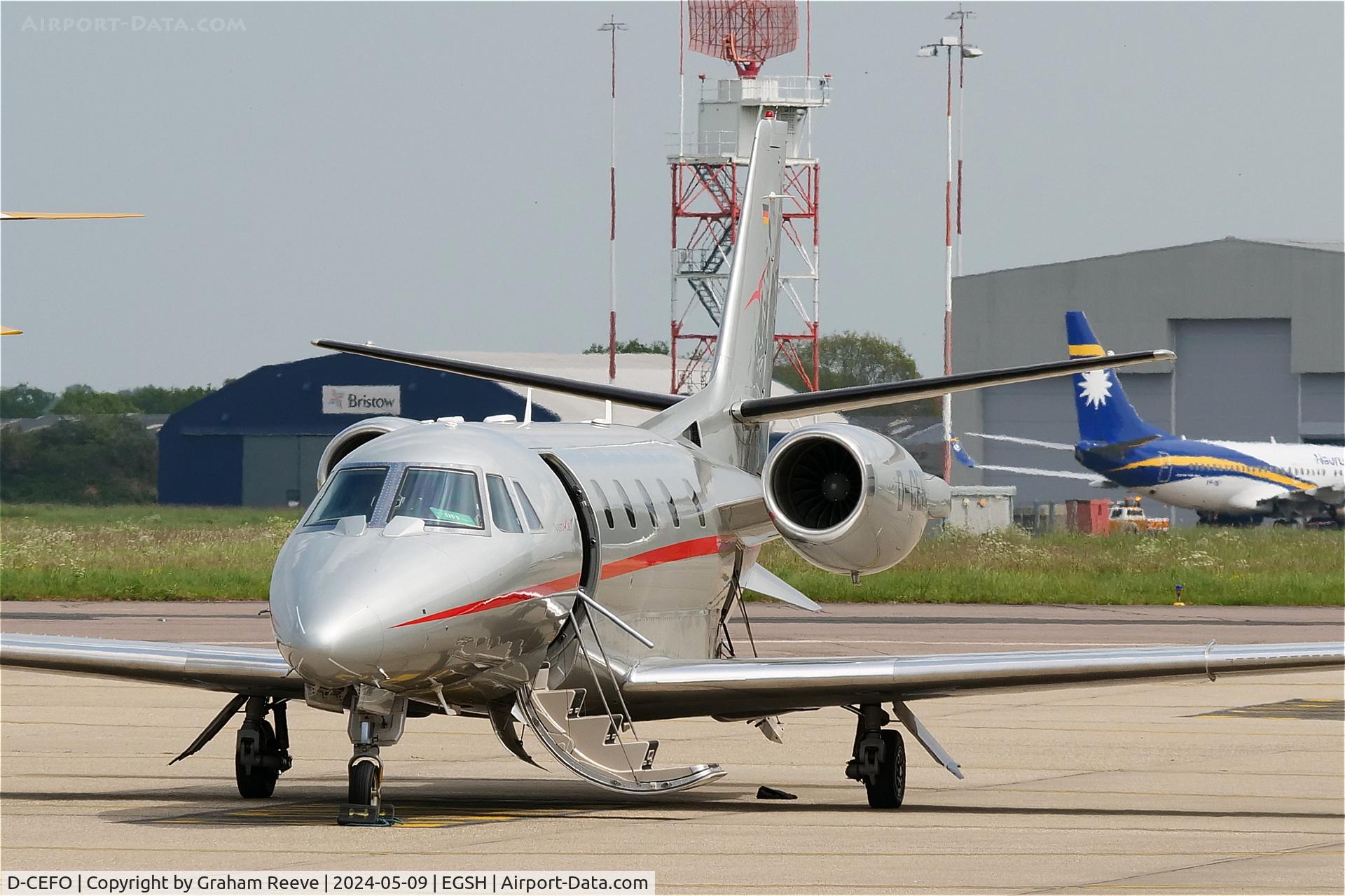 D-CEFO, 2011 Cessna 560XL Citation Excel XLS+ C/N 560-6082, Parked at Norwich.