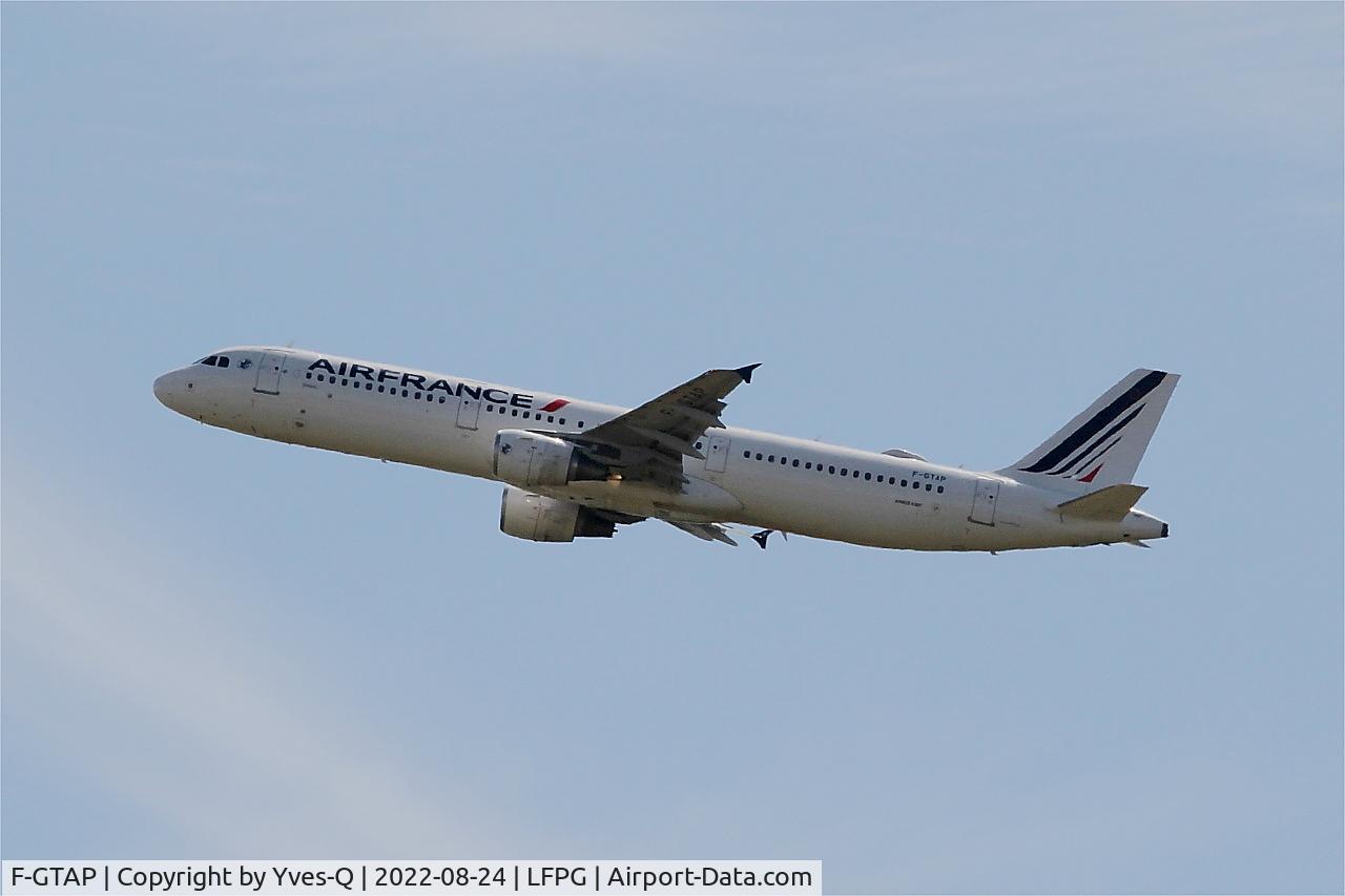 F-GTAP, 2008 Airbus A321-211 C/N 3372, Airbus A321-211, Climbing rwy 08L, Roissy Charles De Gaulle airport (LFPG-CDG)