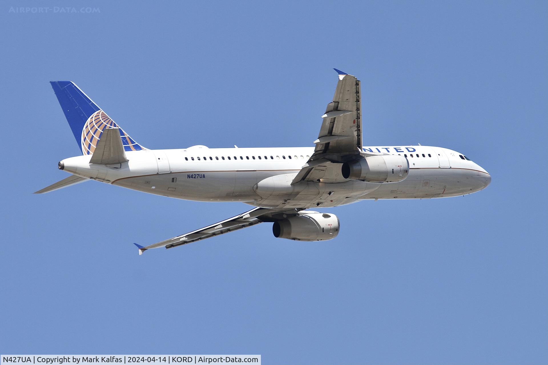 N427UA, 1995 Airbus A320-232 C/N 512, A320 United Airlines Airbus A320-232 N427UA UAL2721  ORD-PHL departing 10C KORD