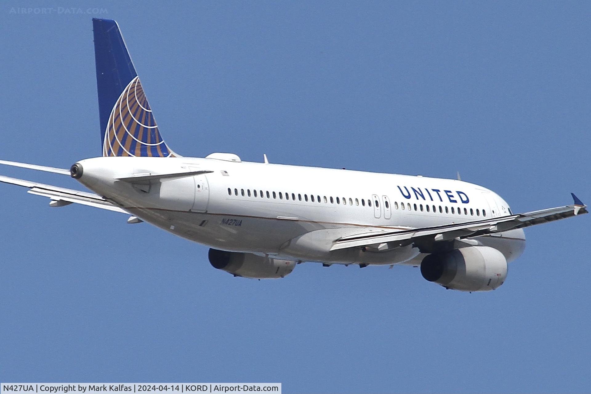 N427UA, 1995 Airbus A320-232 C/N 512, A320 United Airlines Airbus A320-232 N427UA UAL2721  ORD-PHL departing 10C KORD