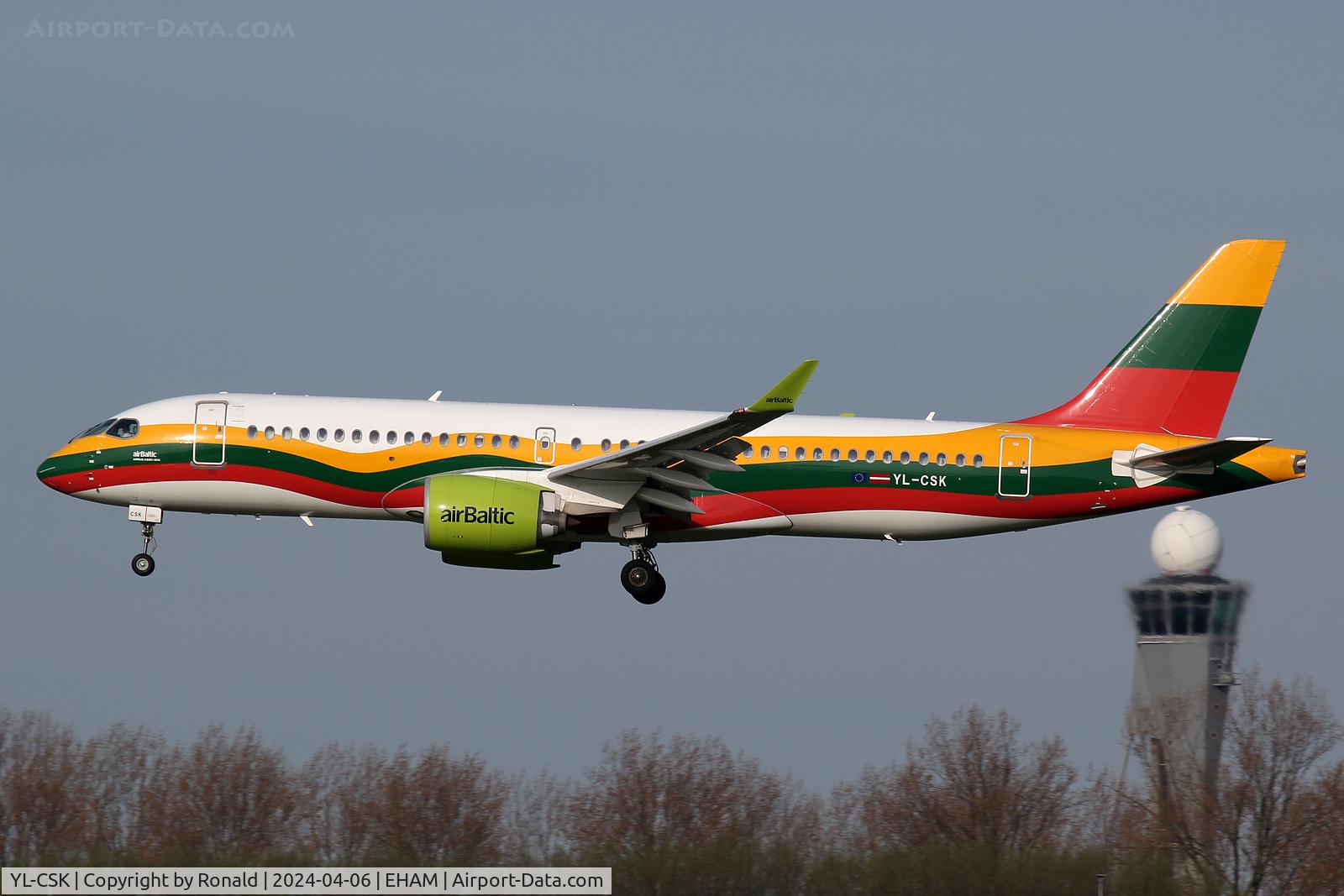 YL-CSK, 2018 Airbus A220-300 C/N 55039, at spl