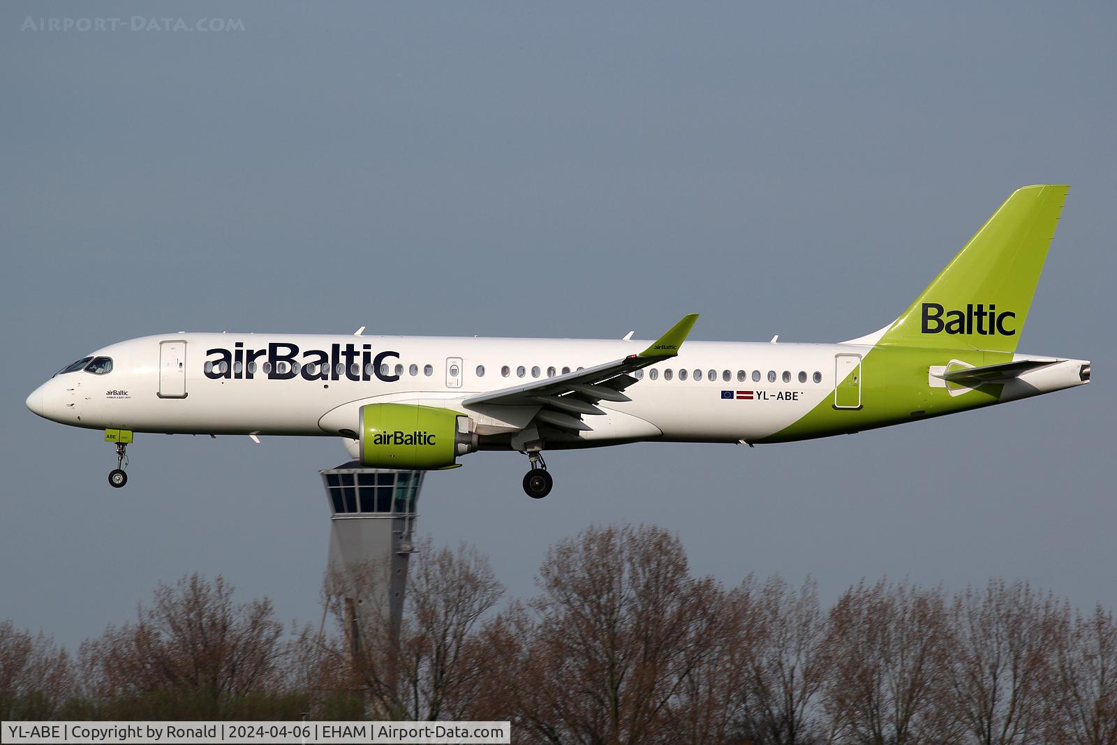 YL-ABE, 2021 Airbus A220-300 C/N 55131, at spl