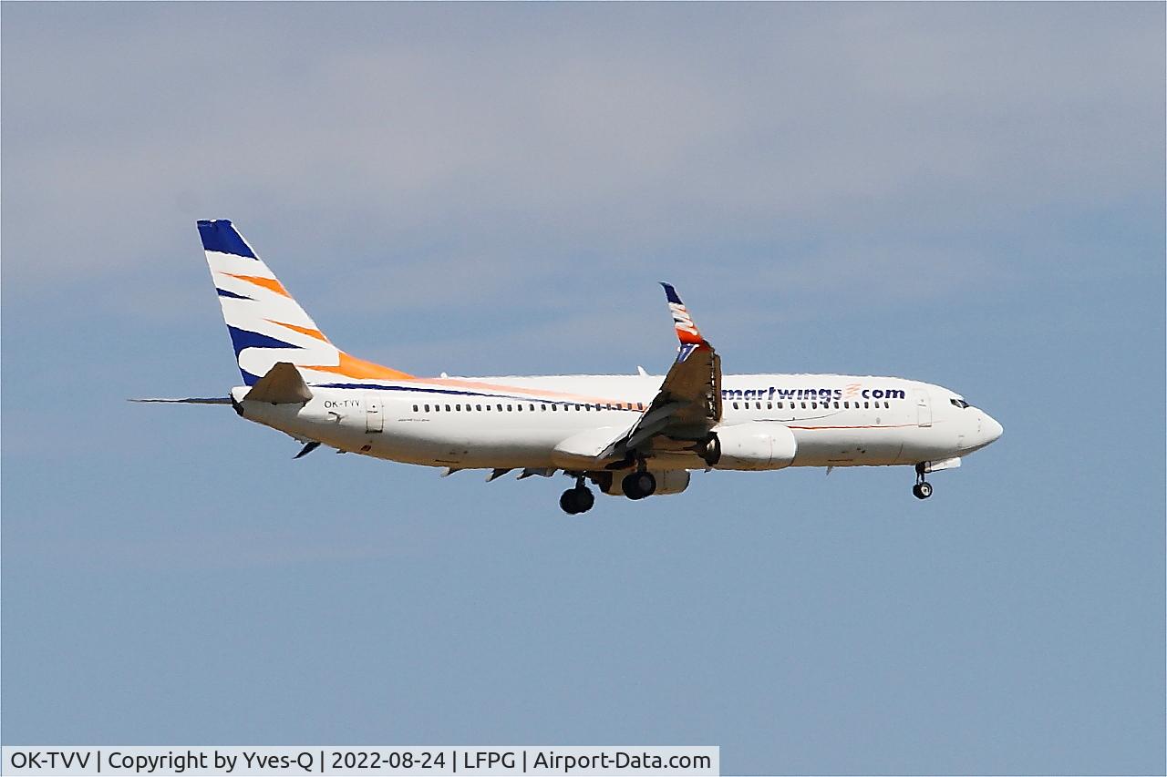 OK-TVV, 2012 Boeing 737-86N C/N 38027, Boeing 737-86N, On final rwy 09L, Roissy Charles De Gaulle airport (LFPG-CDG)