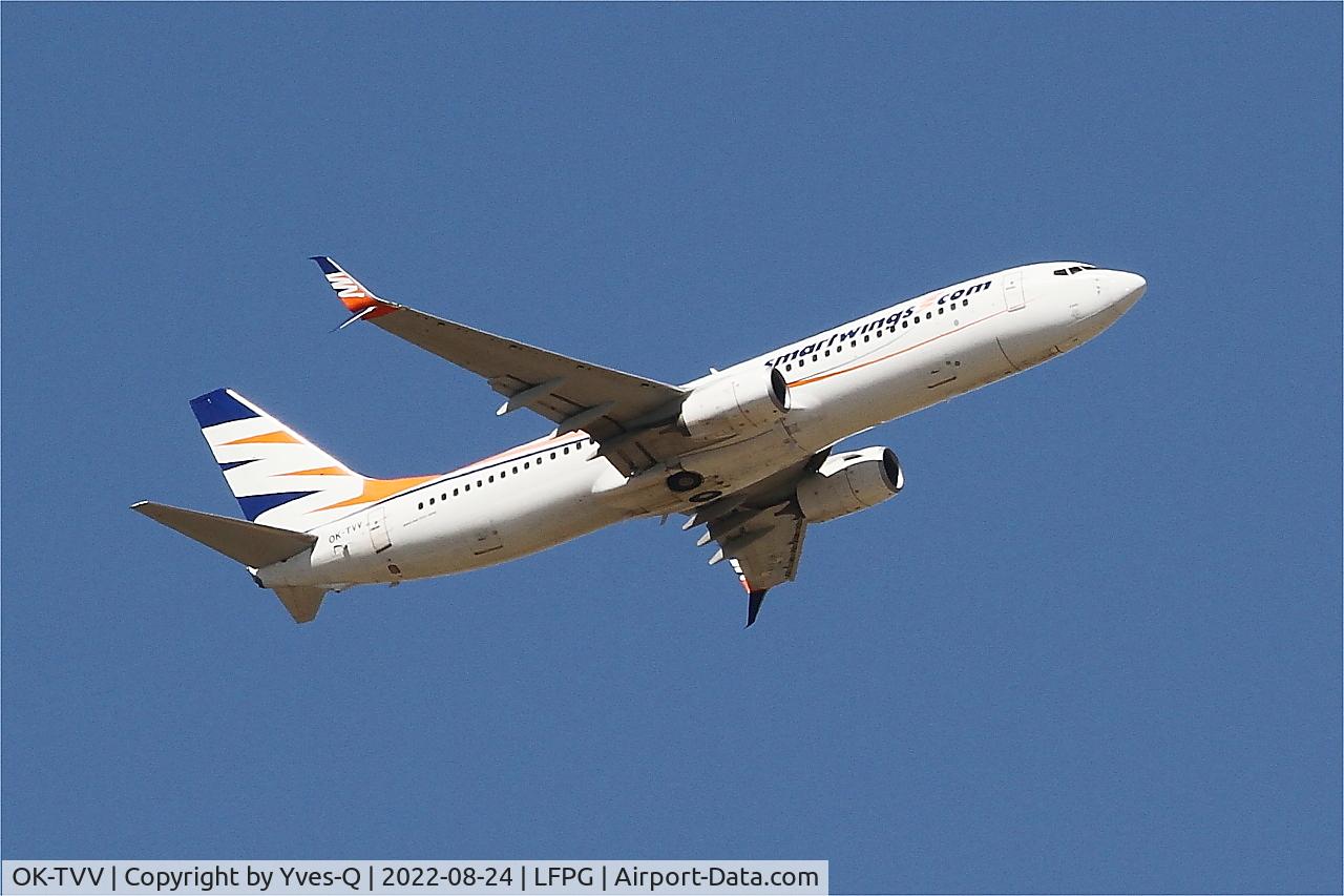 OK-TVV, 2012 Boeing 737-86N C/N 38027, Boeing 737-86N, Climbing from rwy 09R, Roissy Charles De Gaulle airport (LFPG-CDG)