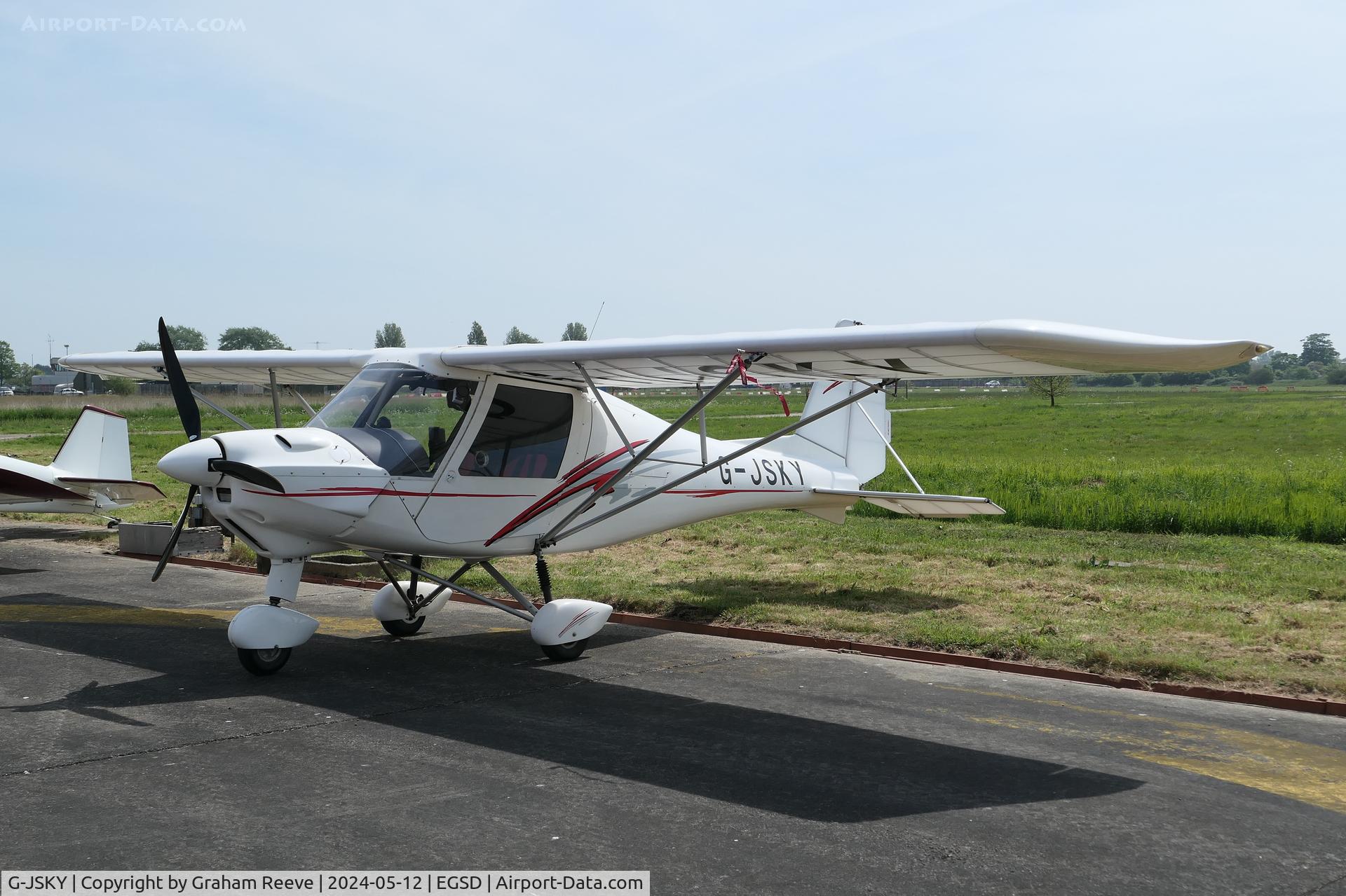 G-JSKY, 2013 Comco Ikarus C42 FB80 Bravo C/N 1308-7272, Parked at North Denes on their first ever fly-in.
