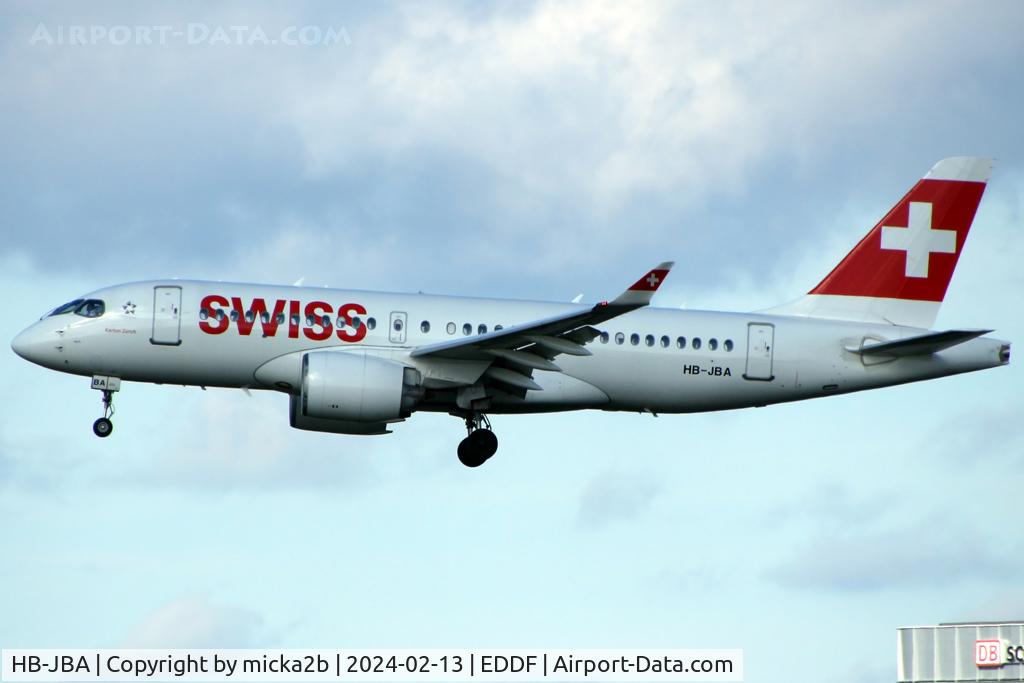 HB-JBA, 2016 Bombardier CSeries CS100 (BD-500-1A10) C/N 50010, Landing