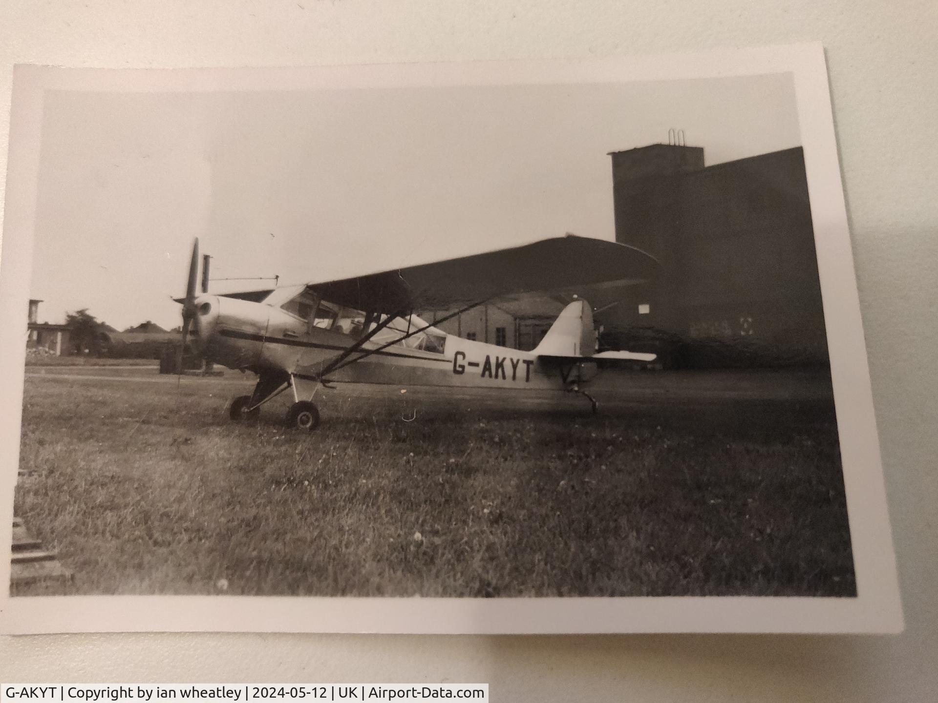 G-AKYT, Taylorcraft G Auster 4 C/N 891, My Grandad CG Wheatley owned this aircraft , picture taken 21st May 1950