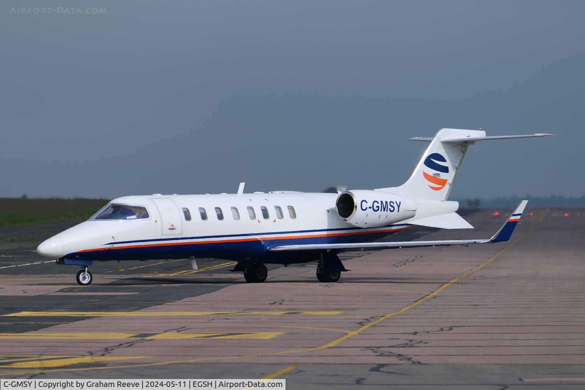 C-GMSY, 2000 Learjet 45 C/N 112, Just landed at Norwich.