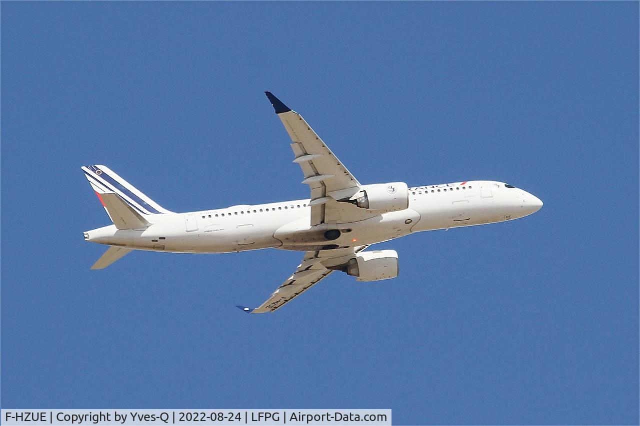 F-HZUE, 2021 Airbus A220-300 C/N 55146, Airbus A220-300, Climbing from rwy 09R, Roissy Charles De Gaulle airport (LFPG-CDG)