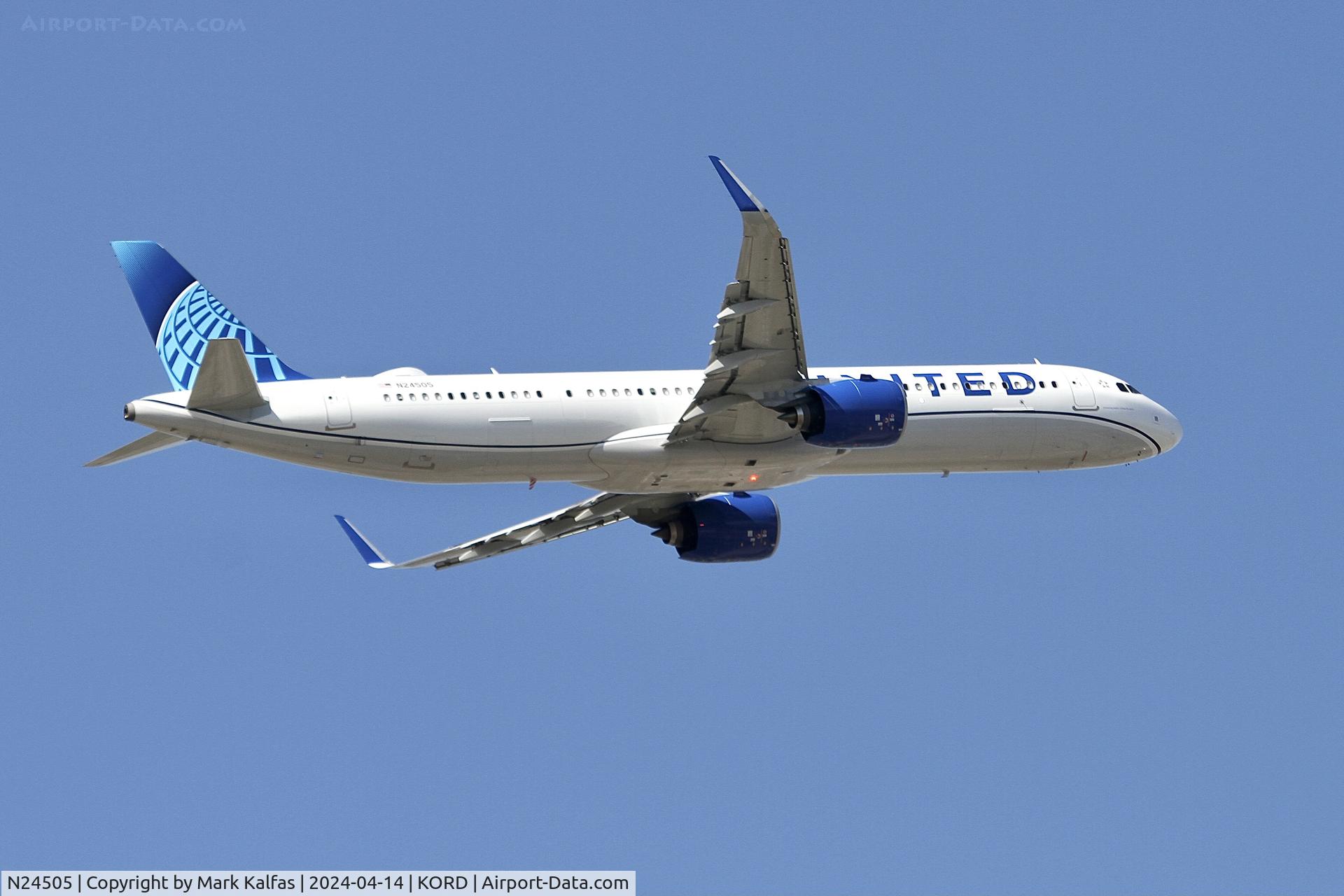 N24505, 2023 Airbus A321-271NX C/N 11661, A321 United Airlines Airbus  A321-271NX NEO N24505 UAL725 ORD-IAH departing 10C KORD