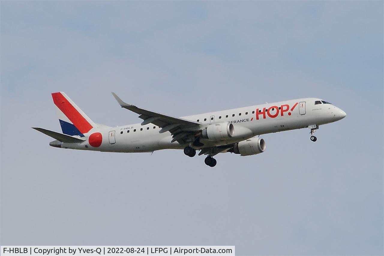 F-HBLB, 2007 Embraer 190LR (ERJ-190-100LR) C/N 19000060, Embraer 190LR, On final rwy 09L, Roissy Charles De Gaulle airport (LFPG-CDG)
