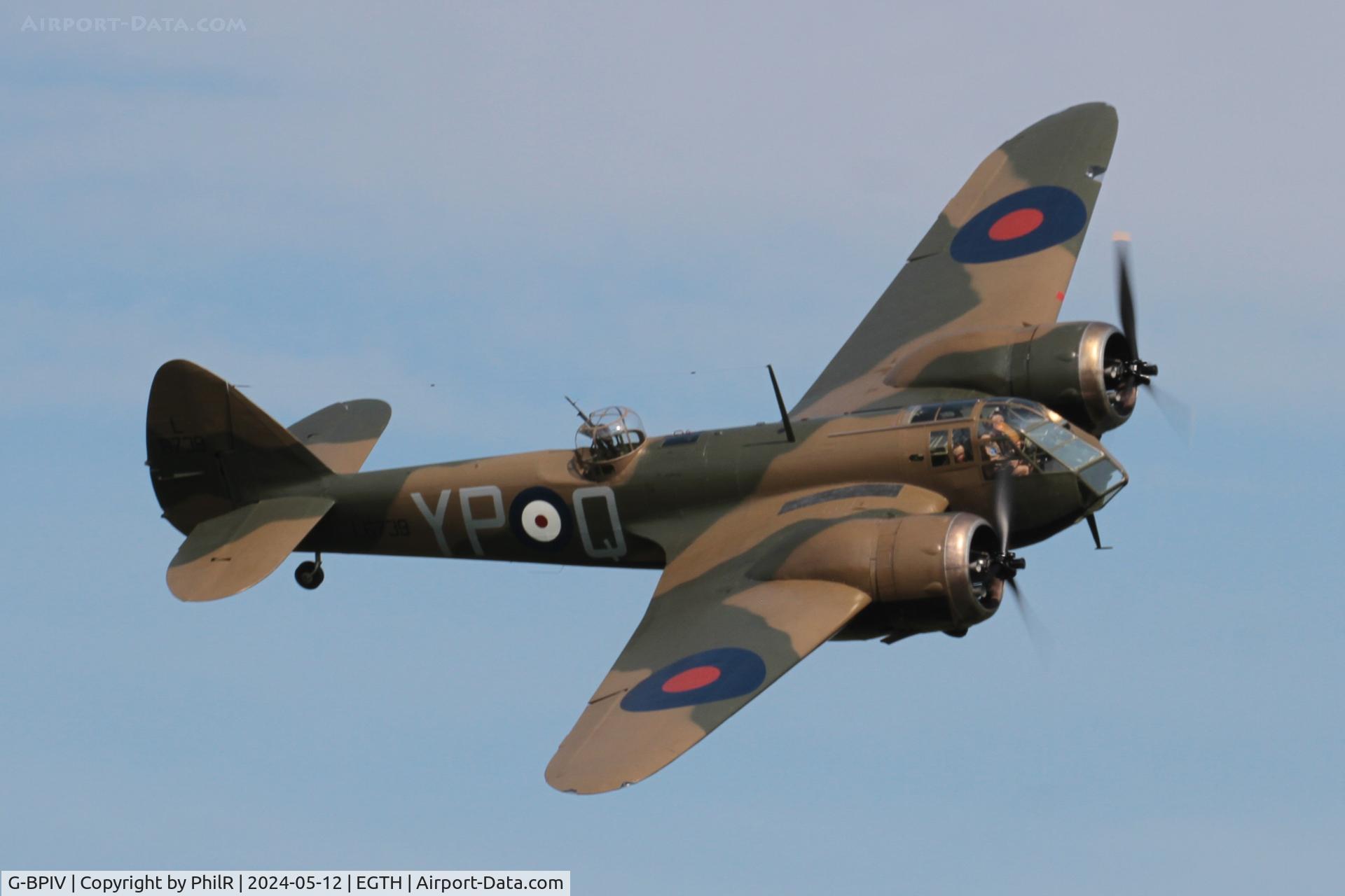 G-BPIV, 1943 Bristol 149 Bolingbroke Mk.IVT C/N 10201, L6739 (G-BPIV) 1943 Fairchild Canada built Bristol 149 Bolingbroke Mk4 (mod) flown as Blenheim Mk l Shuttleworth Best of British Airshow 12.05.24 (2)