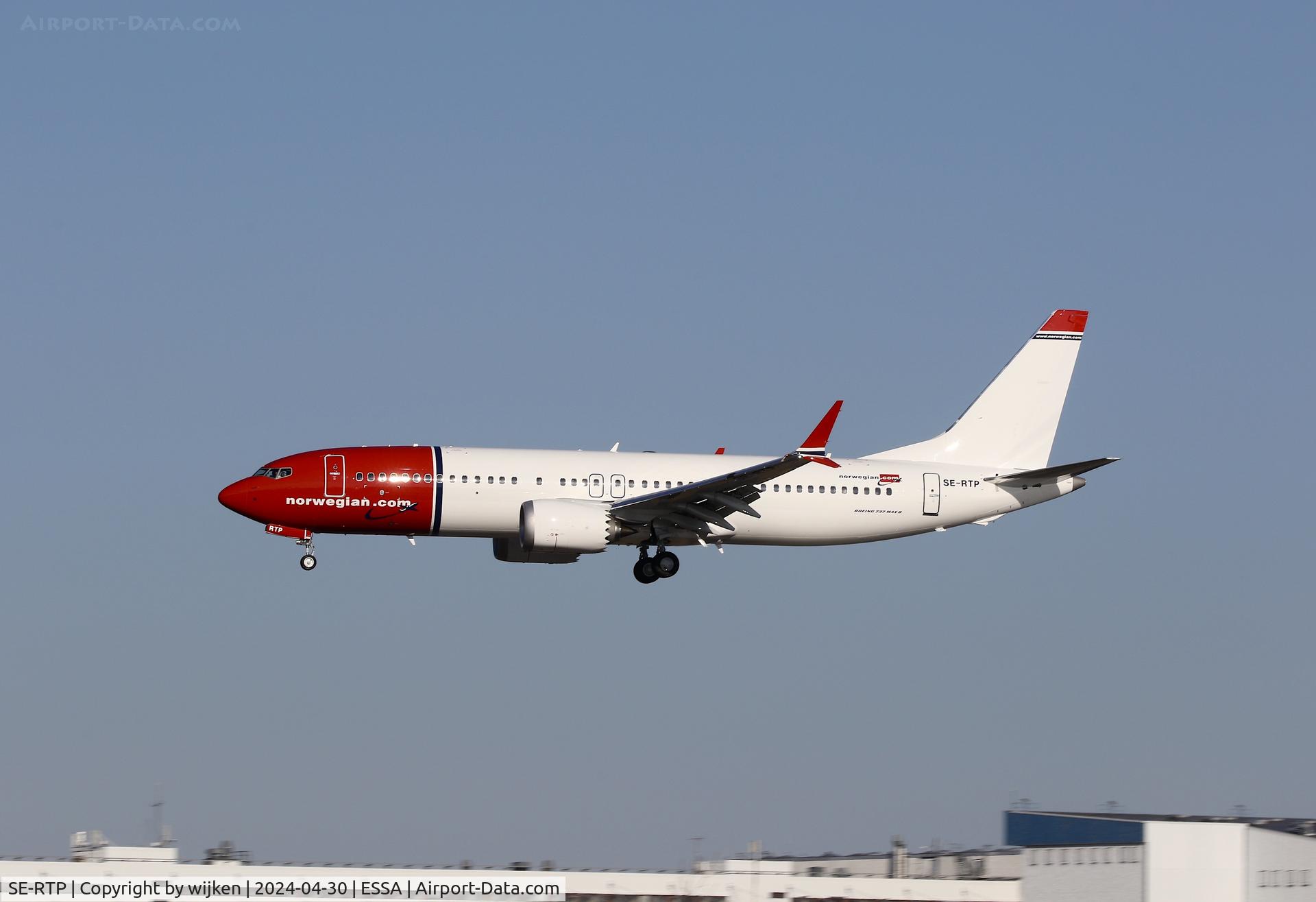 SE-RTP, 2019 Boeing B-737-8 Max C/N 63976, Rwy 19L