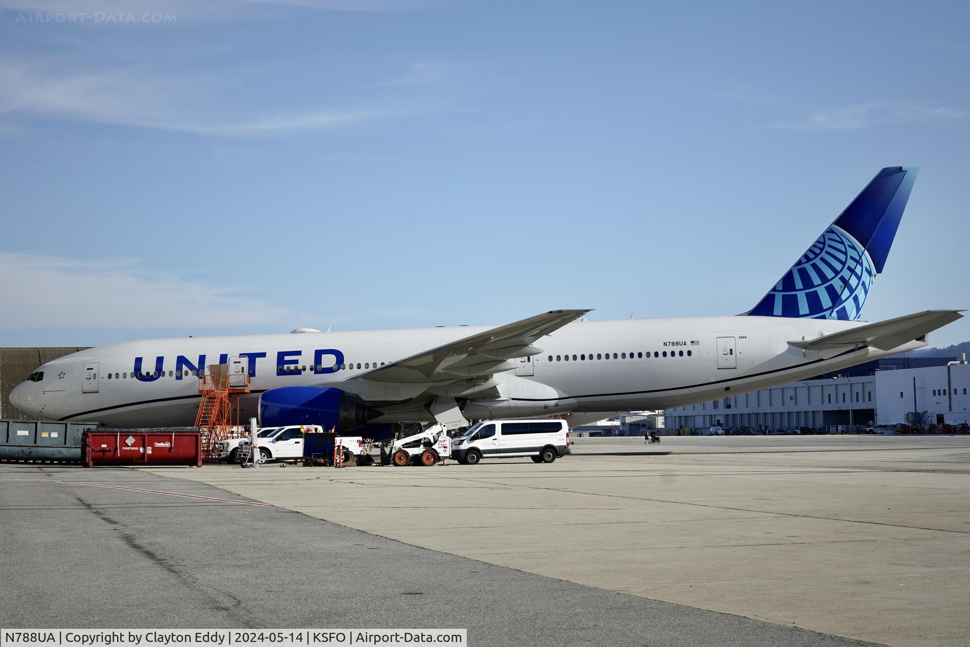 N788UA, 1997 Boeing 777-222 C/N 26942, SFO 2024.