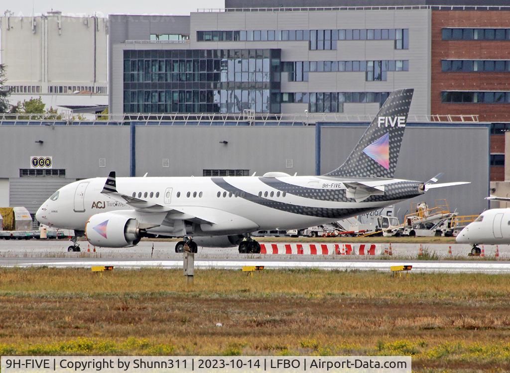 9H-FIVE, 2021 Airbus A220-100 (ACJ) C/N 50062, Parked at the General Aviation area...
