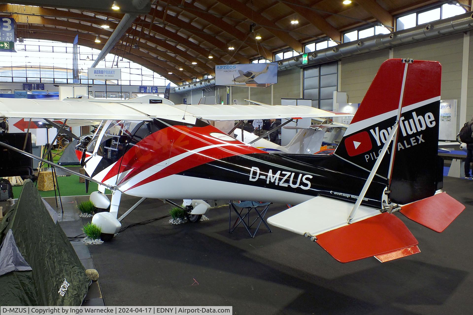 D-MZUS, Comco Ikarus C42 Cyclone C/N not found_D-MZUS, Comco Ikarus C42 Cyclone of YouTuber 'Pilot Alex' at the AERO 2024, Friedrichshafen