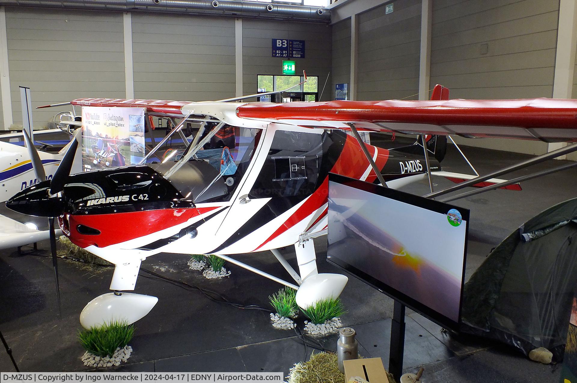 D-MZUS, Comco Ikarus C42 Cyclone C/N not found_D-MZUS, Comco Ikarus C42 Cyclone of YouTuber 'Pilot Alex' at the AERO 2024, Friedrichshafen
