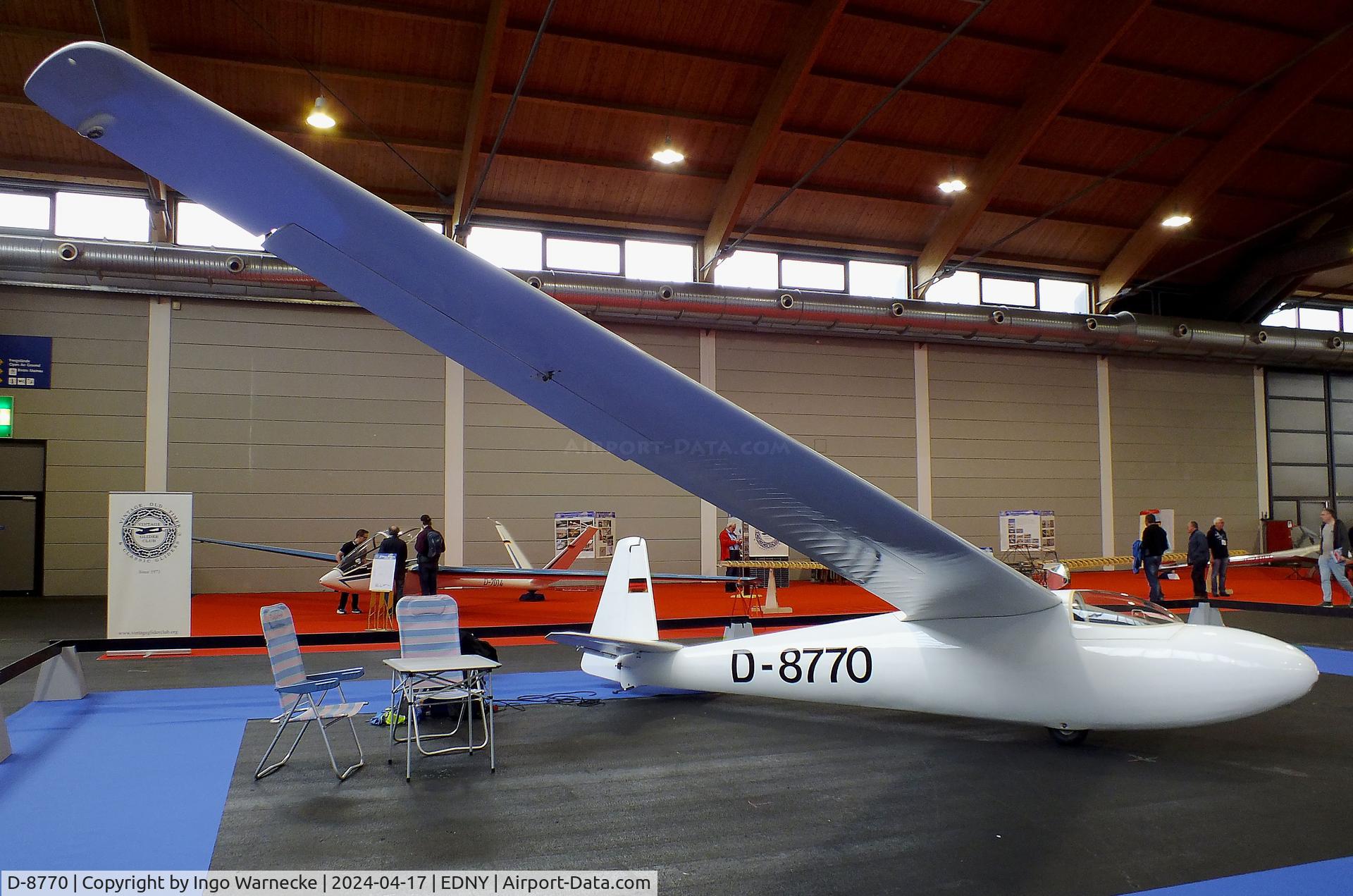 D-8770, 1964 Schleicher Ka-6CR Rhonsegler C/N 6281, Schleicher Ka 6 CR Rhönsegler at the AERO 2024, Friedrichshafen