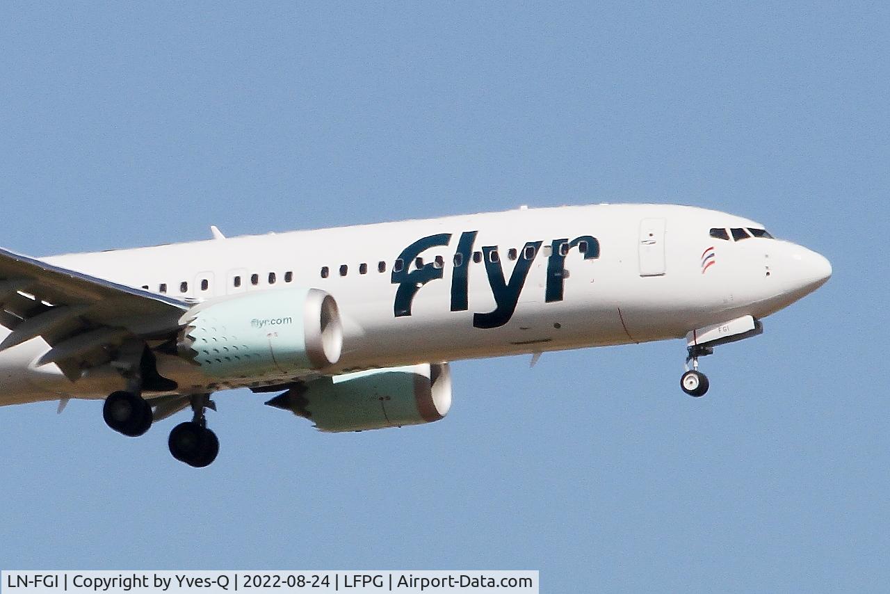 LN-FGI, 2022 Boeing 737-8 MAX C/N 65185, LN-FGI - Boeing 737 MAX 8, On final rwy 09L, Roissy Charles De Gaulle airport (LFPG-CDG)
