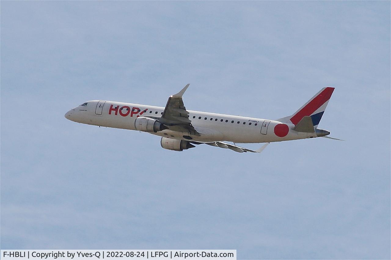 F-HBLI, 2009 Embraer 190LR (ERJ-190-100LR) C/N 19000298, Embraer 190LR, Climbing rwy 08L, Roissy Charles De Gaulle airport (LFPG-CDG)