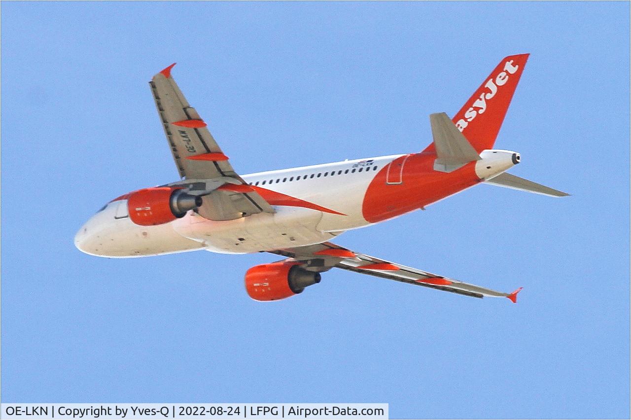 OE-LKN, 2007 Airbus A319-111 C/N 3036, Airbus A319-111, Climbing rwy 08L, Roissy Charles De Gaulle airport (LFPG-CDG)