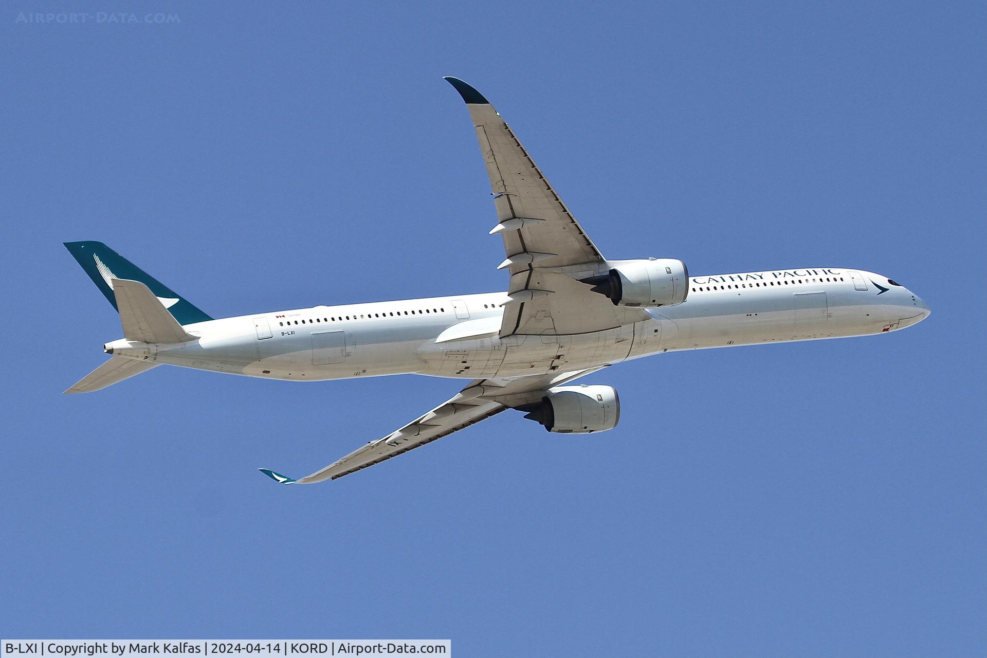 B-LXI, 2019 Airbus 350-1041 C/N 262, A35K Cathay Pacific Airbus 350-1041 B-LXI CPA162 KORD-VHHH departing 10C KORD