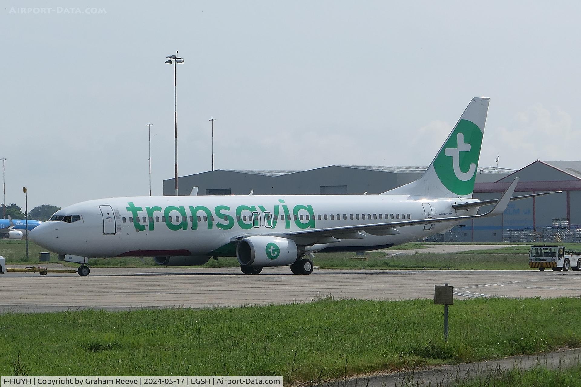 F-HUYH, 2013 Boeing 737-86N C/N 38038, Under tow at Norwich.