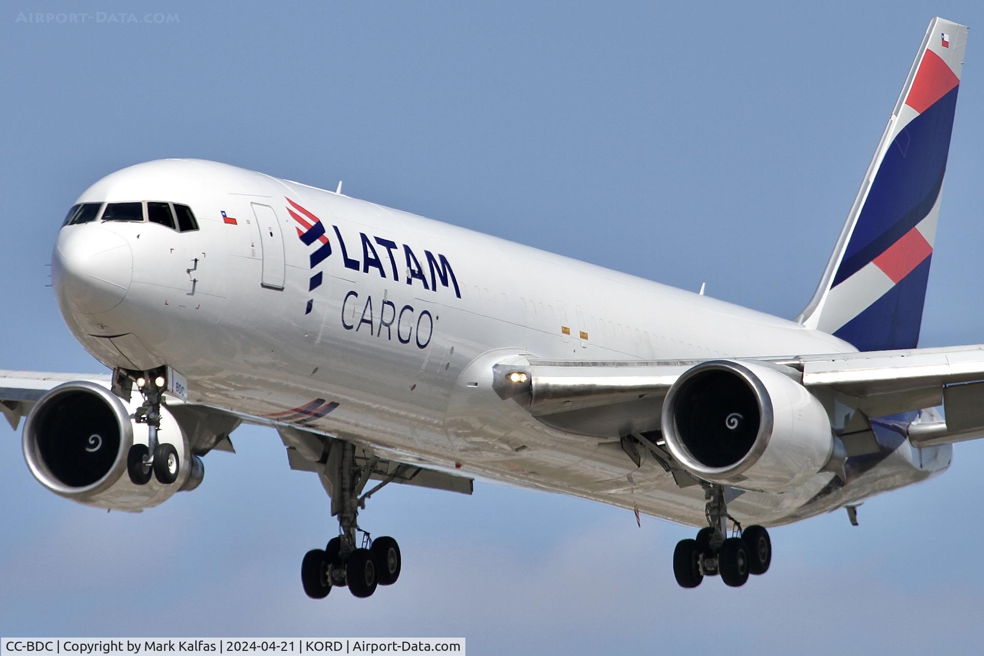 CC-BDC, 2011 Boeing 767-316/ER C/N 40591, B763 LATAM Cargo Colombia 767-316/ER BCF CC-BDC LAE1825 LAX-ORD, 28C approach KORD