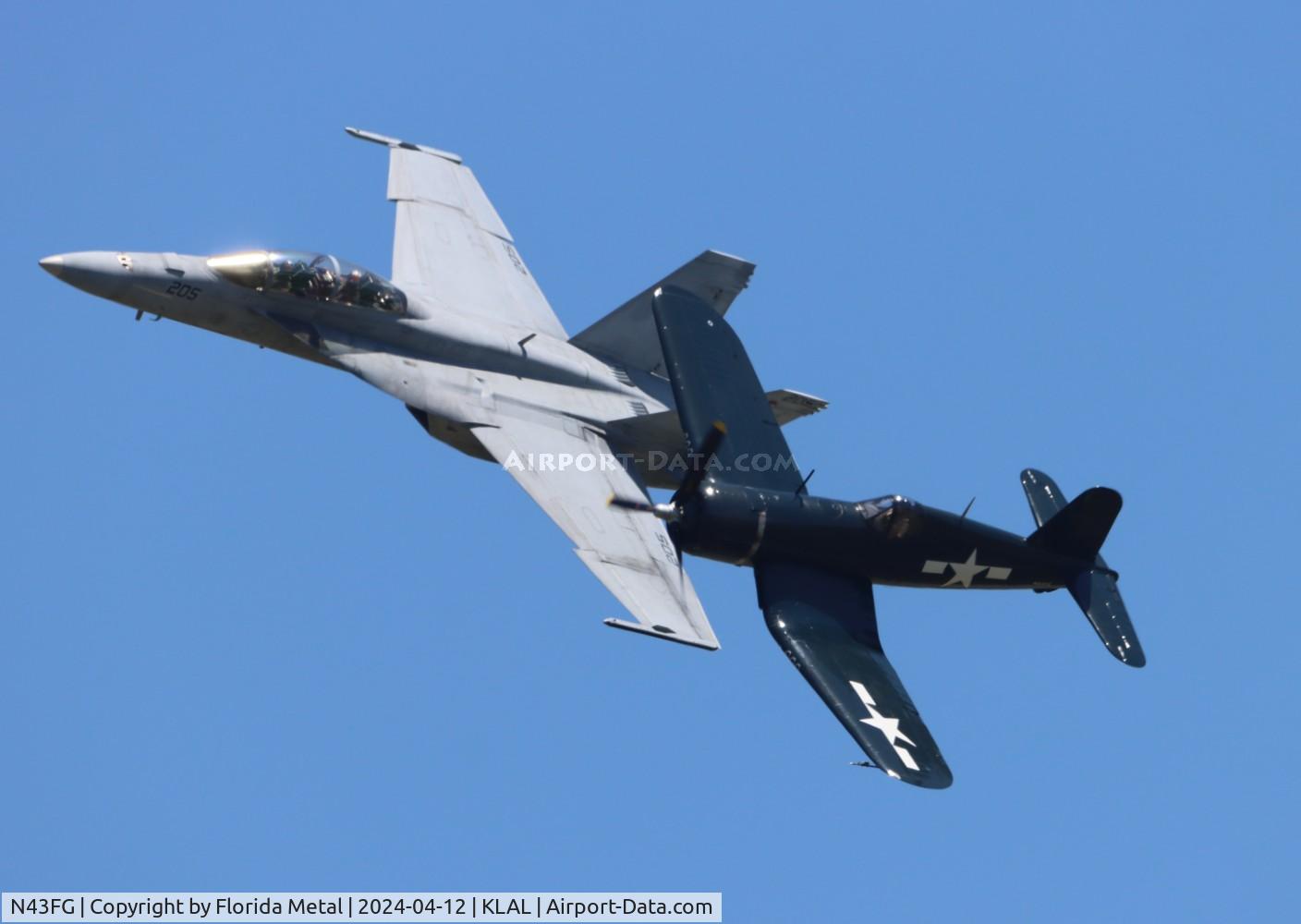 N43FG, 1945 Goodyear FG-1D Corsair C/N 2903, 2 ship Legacy flight zx
