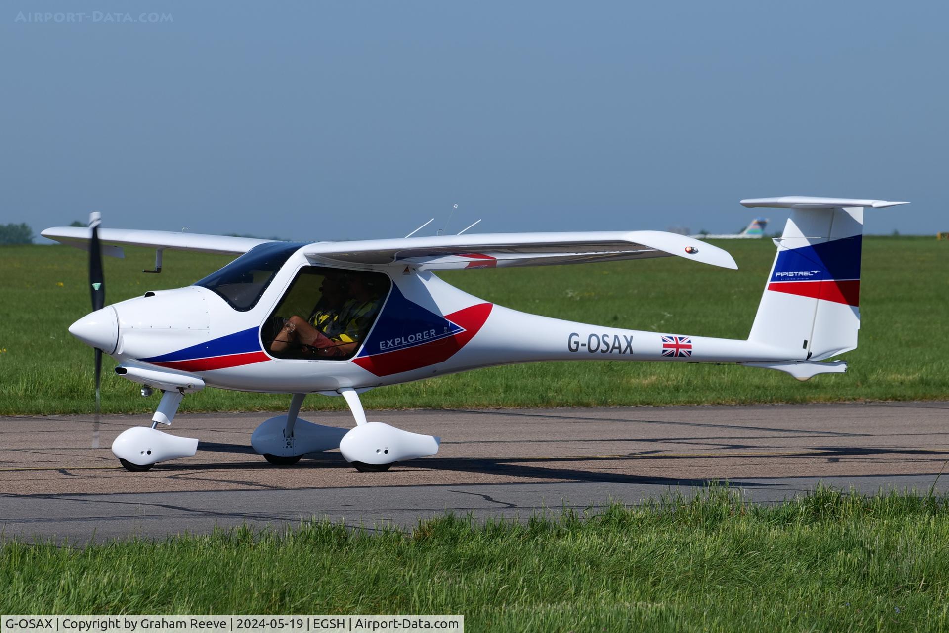 G-OSAX, 2024 Pipistrel Virus SW121 C/N VSW121A0149, Just landed at Norwich.