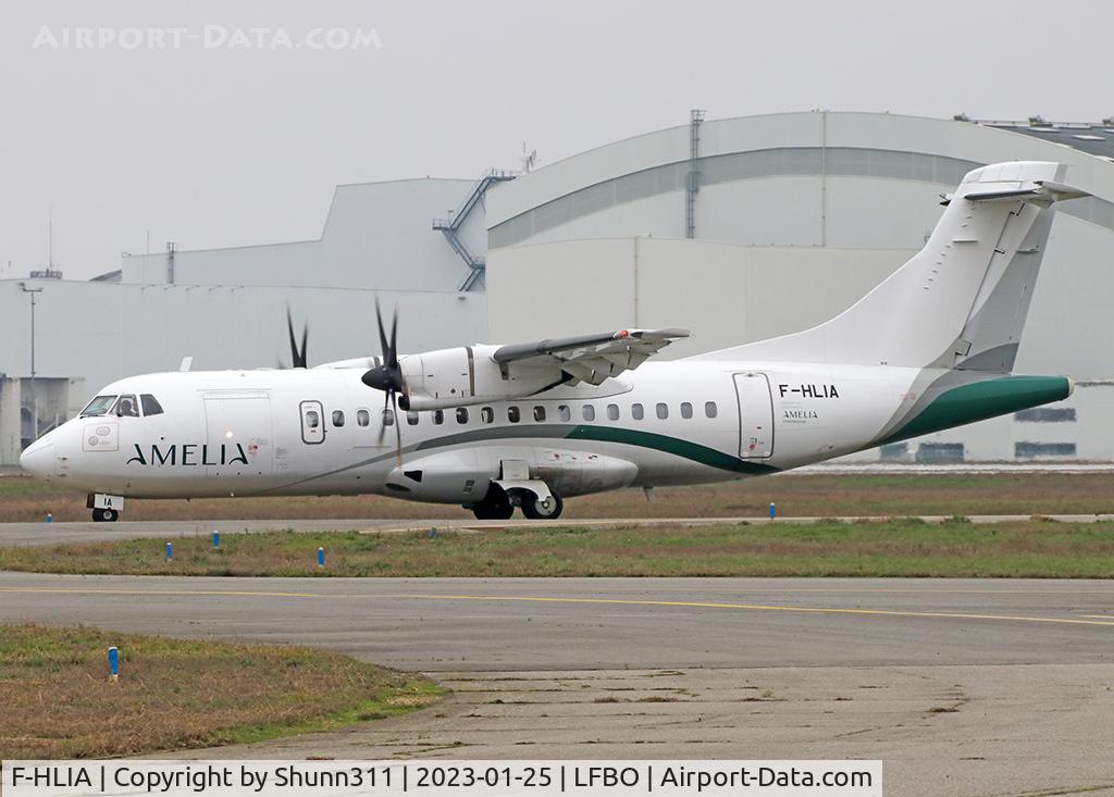 F-HLIA, 1999 ATR 42-500 C/N 622, Taxiing holding point rwy 32R for departure...
