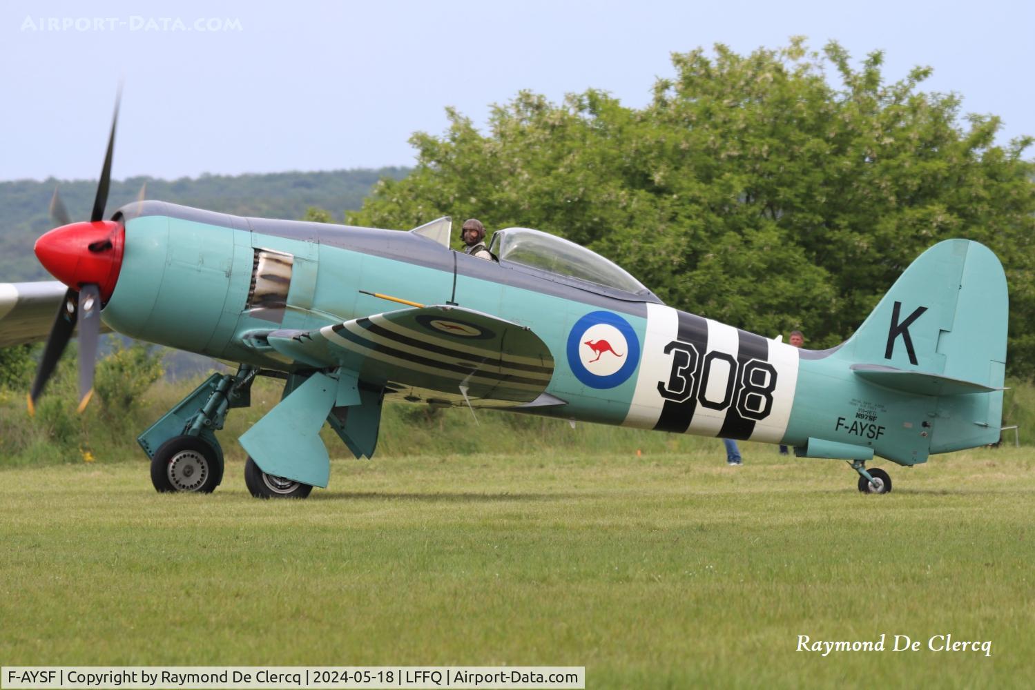 F-AYSF, 1952 Hawker Sea Fury FB.11 C/N 37729, F-AYSF at La Ferté-Alais. Previous registrations: WJ298, 308, VH-HFG, N97SF, D-CRZY.