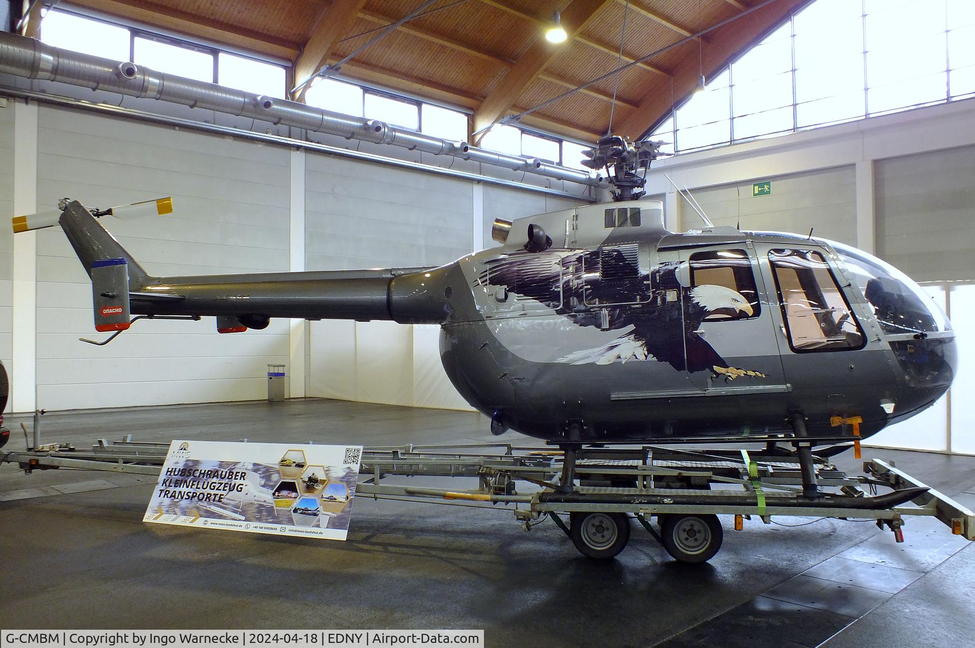 G-CMBM, 1976 MBB Bo-105CB-4 C/N S.269, MBB Bo 105CB-4 (minus main rotor blades) at the AERO 2024, Friedrichshafen