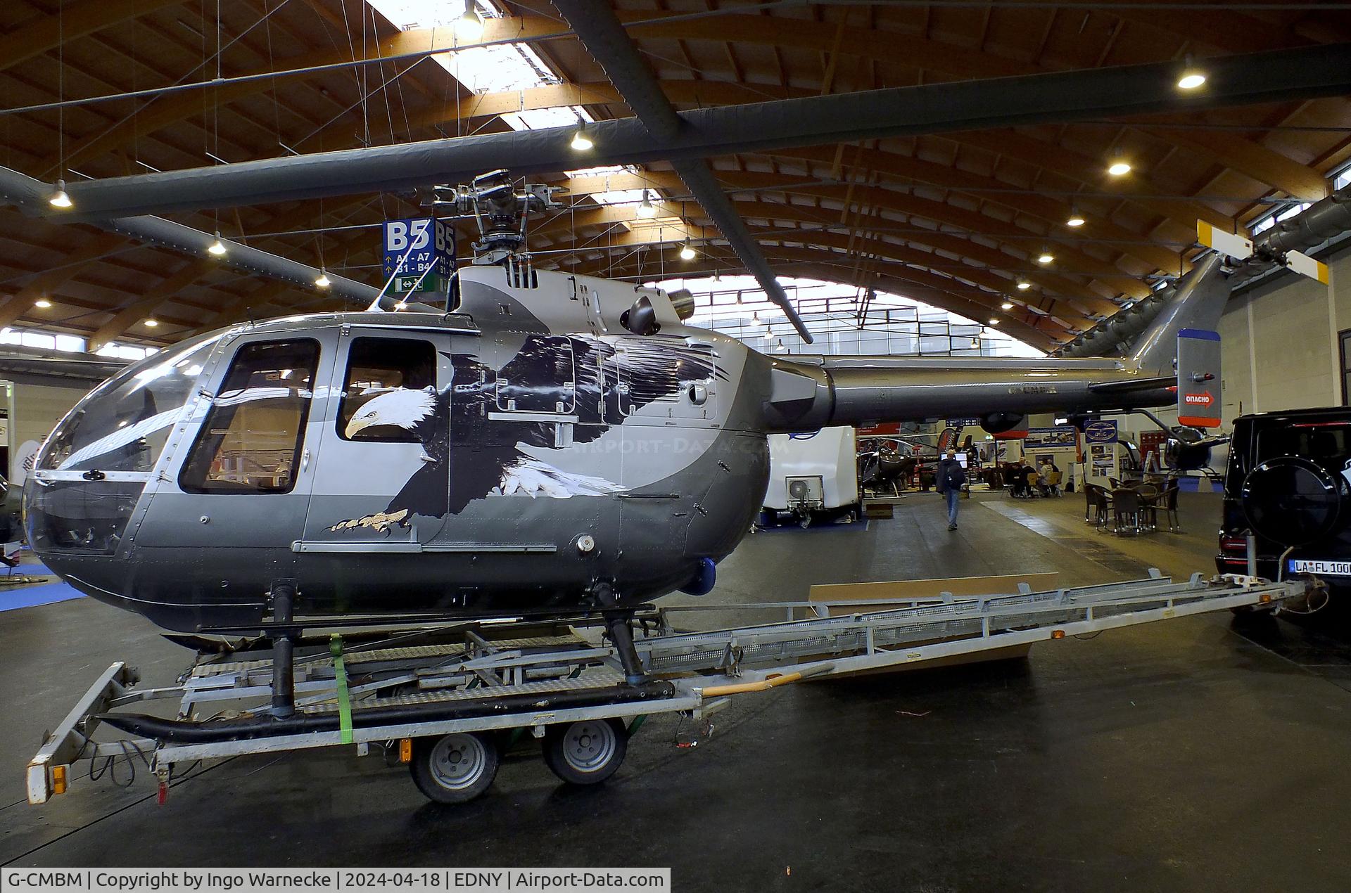G-CMBM, 1976 MBB Bo-105CB-4 C/N S.269, MBB Bo 105CB-4 (minus main rotor blades) at the AERO 2024, Friedrichshafen
