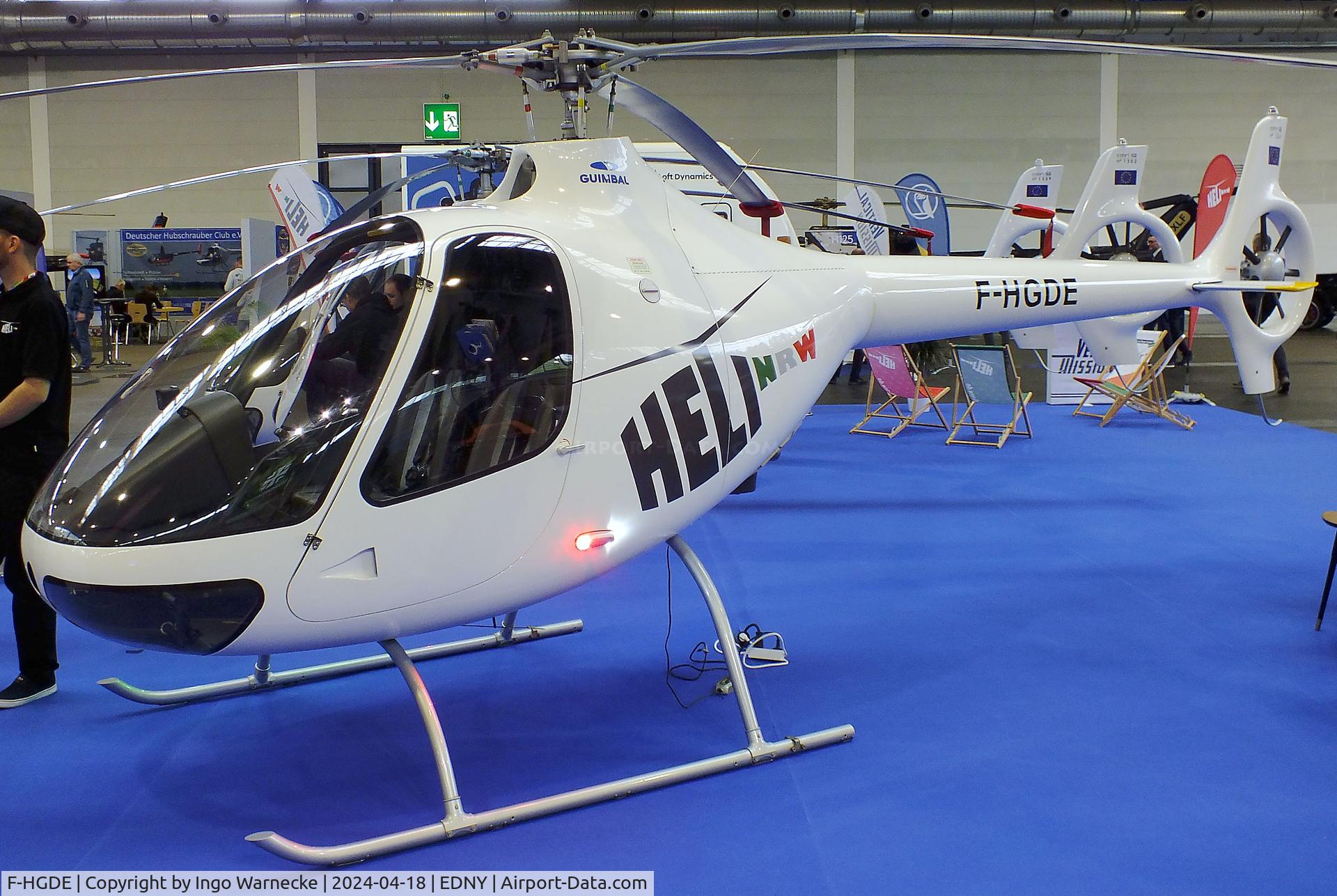 F-HGDE, 2019 Guimbal Cabri G2 C/N 1265, Guimbal Cabri G2 of Heli NRW at the AERO 2024, Friedrichshafen
